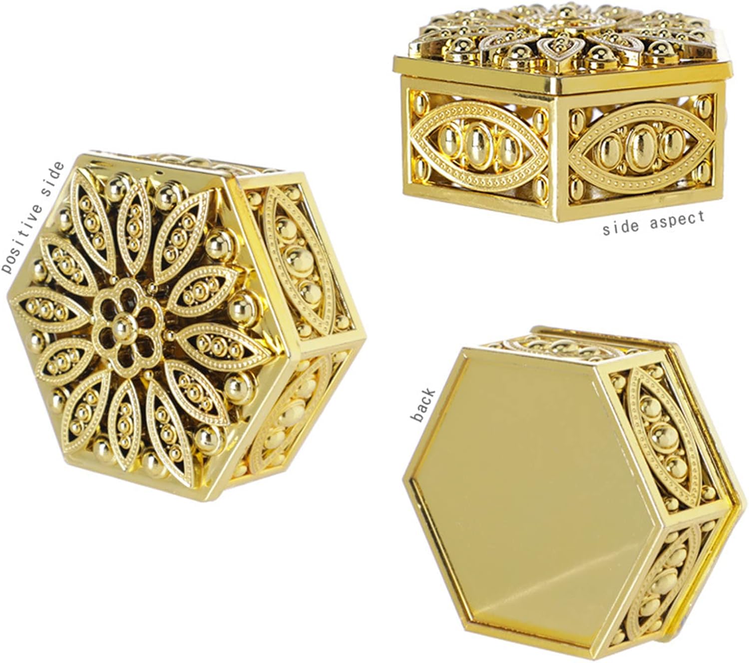 HAN SHENG 12 cajas hexagonales huecas para dulces, cajas de recuerdos de boda, cajas de almacenamiento de dulces, cajas de regalo, decoración de
