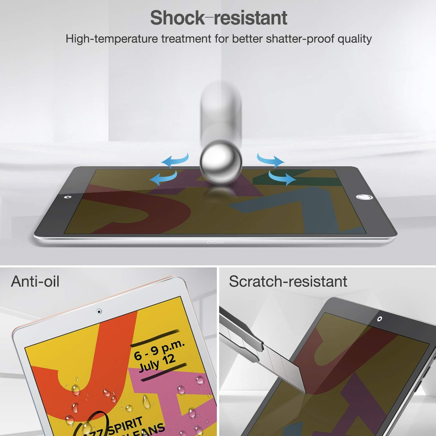 ProCase Protector de pantalla de privacidad antiespía de vidrio templado antiespía para iPad de 10.2 pulgadas
