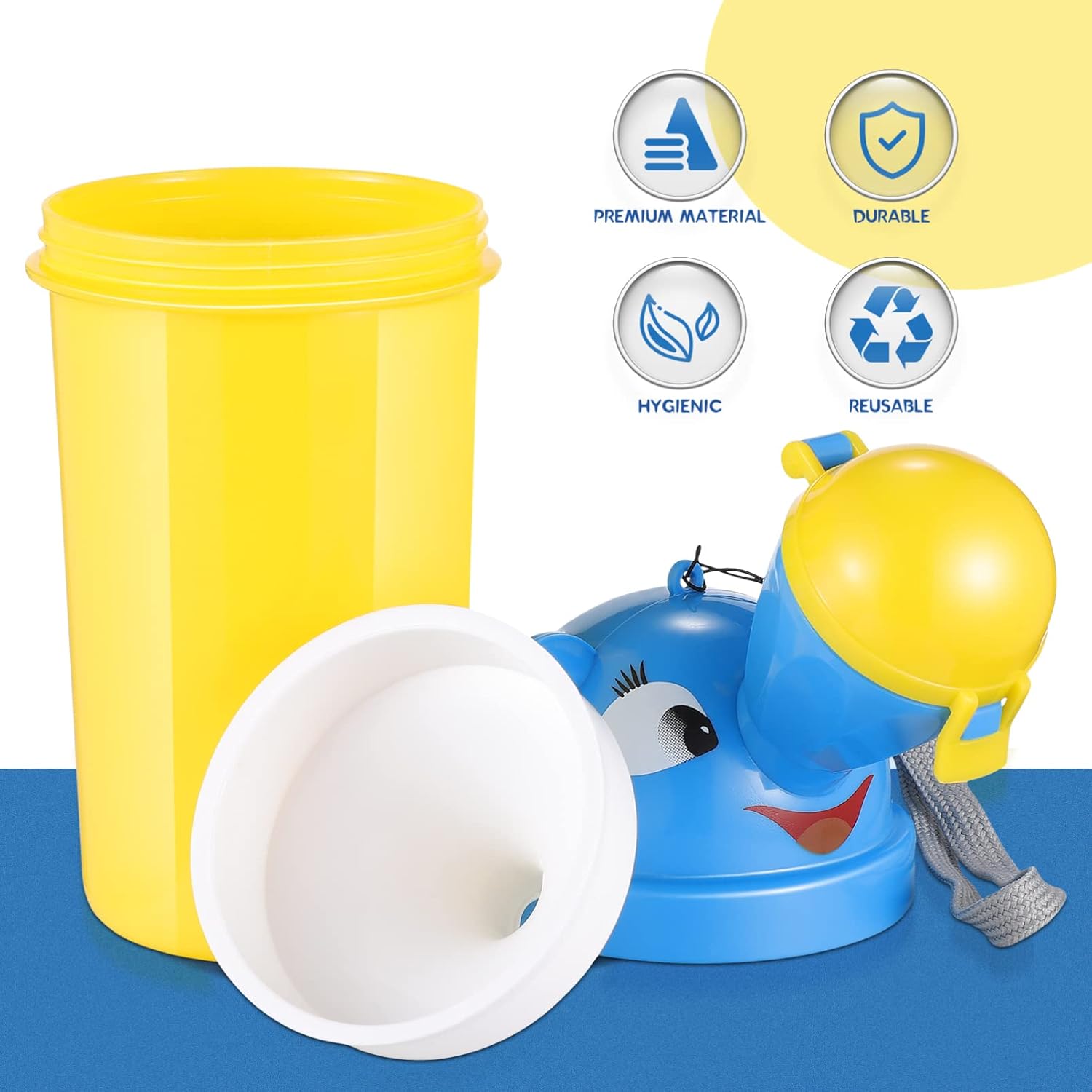 NUOBESTY Botella de orina para niños, orinal portátil para orinal, taza de entrenamiento de orina de emergencia para acampar al aire libre, viajes