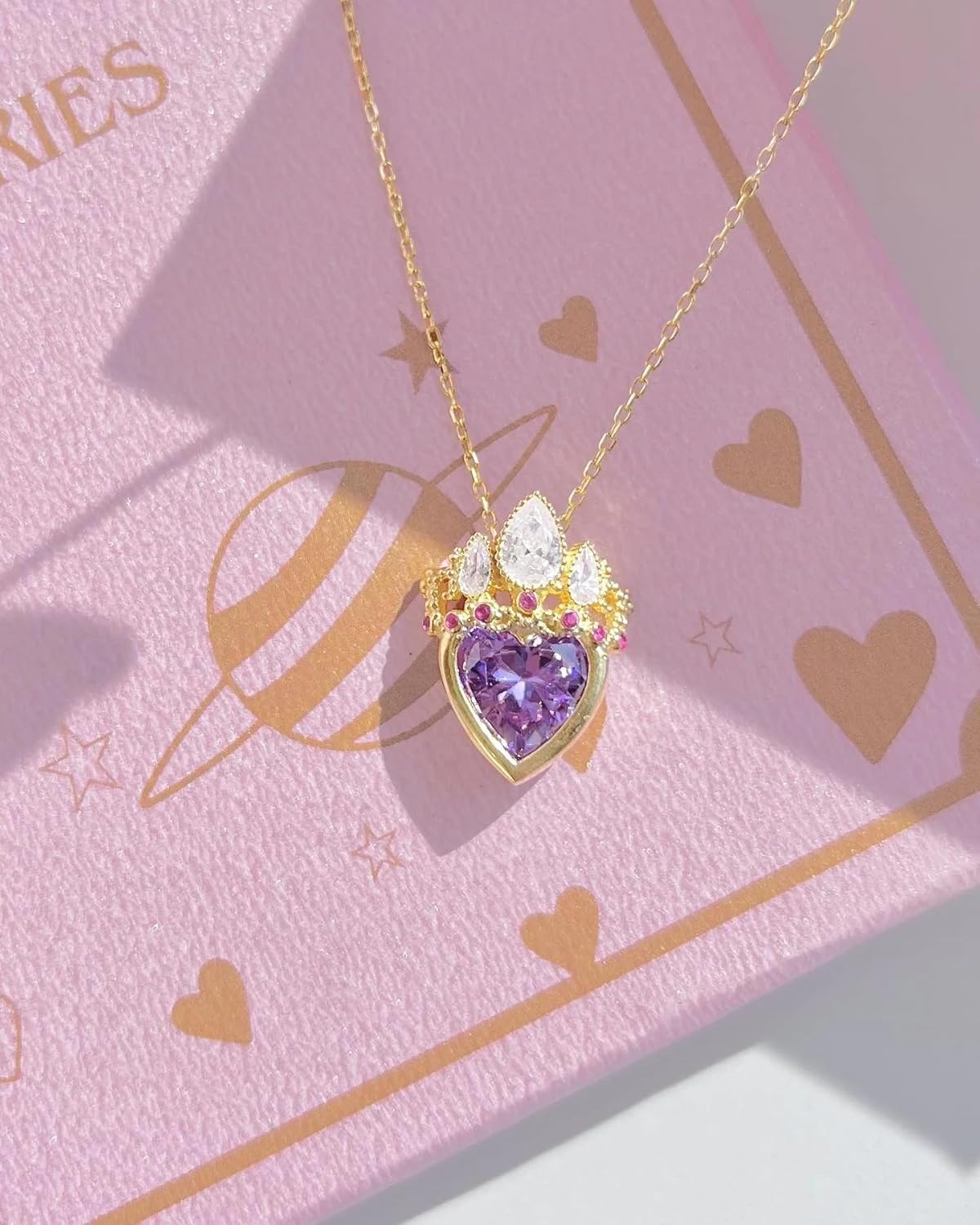 Tangled Necklace – Lost Princess -Cosplay Jewelry -Princess Necklace-Princess Crown Necklace -925 Sterling Silver Necklace (GOLD)