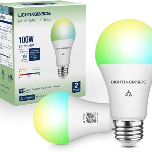 Matter – Bombillas inteligentes equivalentes a 100 W, 1350 LM, compatibles con AlexaSiriApple HomeGoogle HomeSmartThings, bombilla de cambio de Matter – Bombillas inteligentes equivalentes a 100 W, 1350 LM, compatibles con AlexaSiriApple HomeGoogle HomeSmartThings, bombilla de cambio de