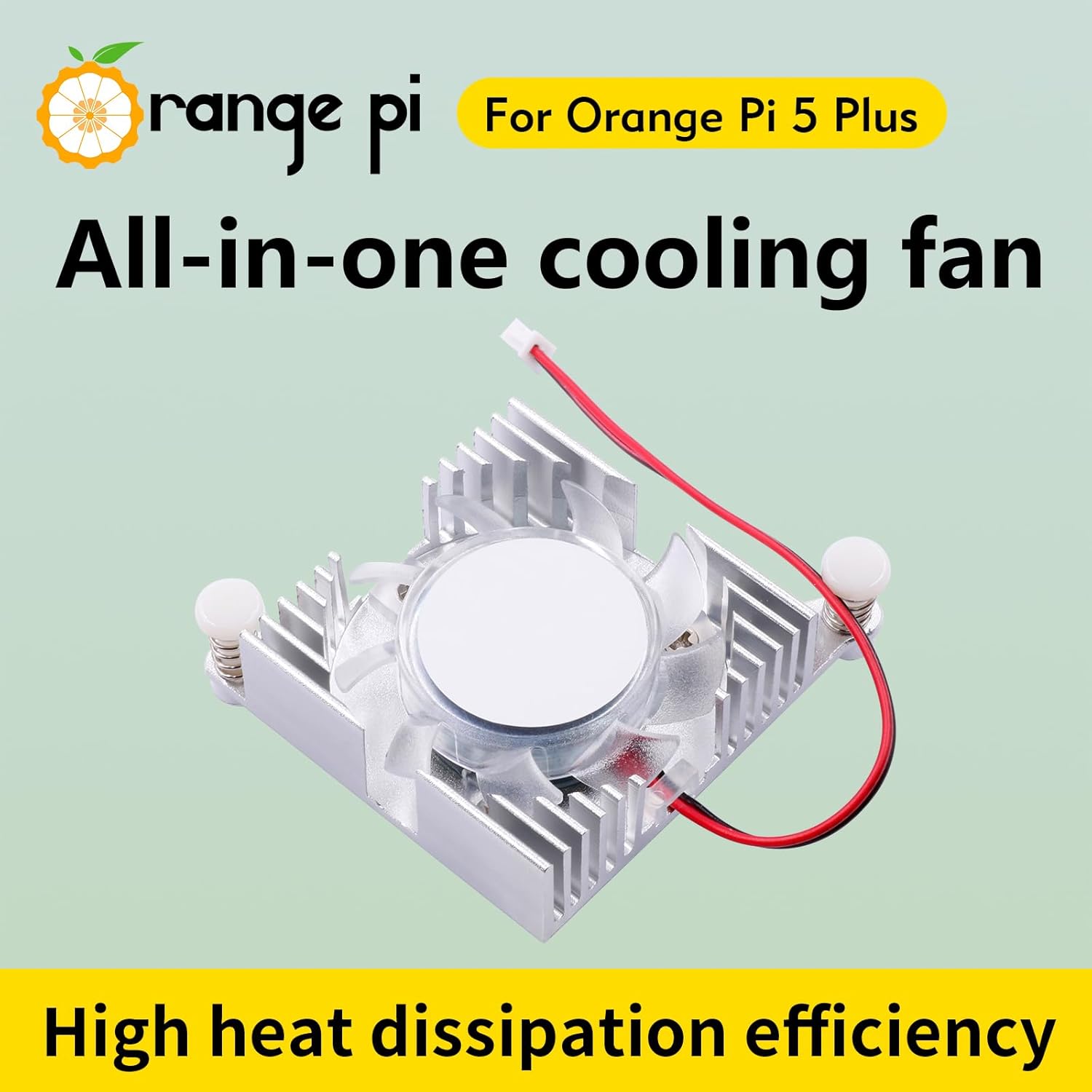 Orange Pi 5 Plus Ventilador de enfriamiento, con disipador de calor de aleación de aluminio Orange Pi 5 Plus 4GB8GB16GB computadora de placa única