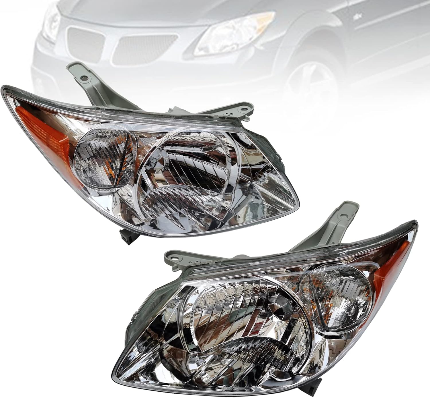 CNCEST Faro delantero para Pontiac Vibe Wagon 2005-2008, pasajero derecho y lado izquierdo del conductor, par de faros delanteros, 88973539,