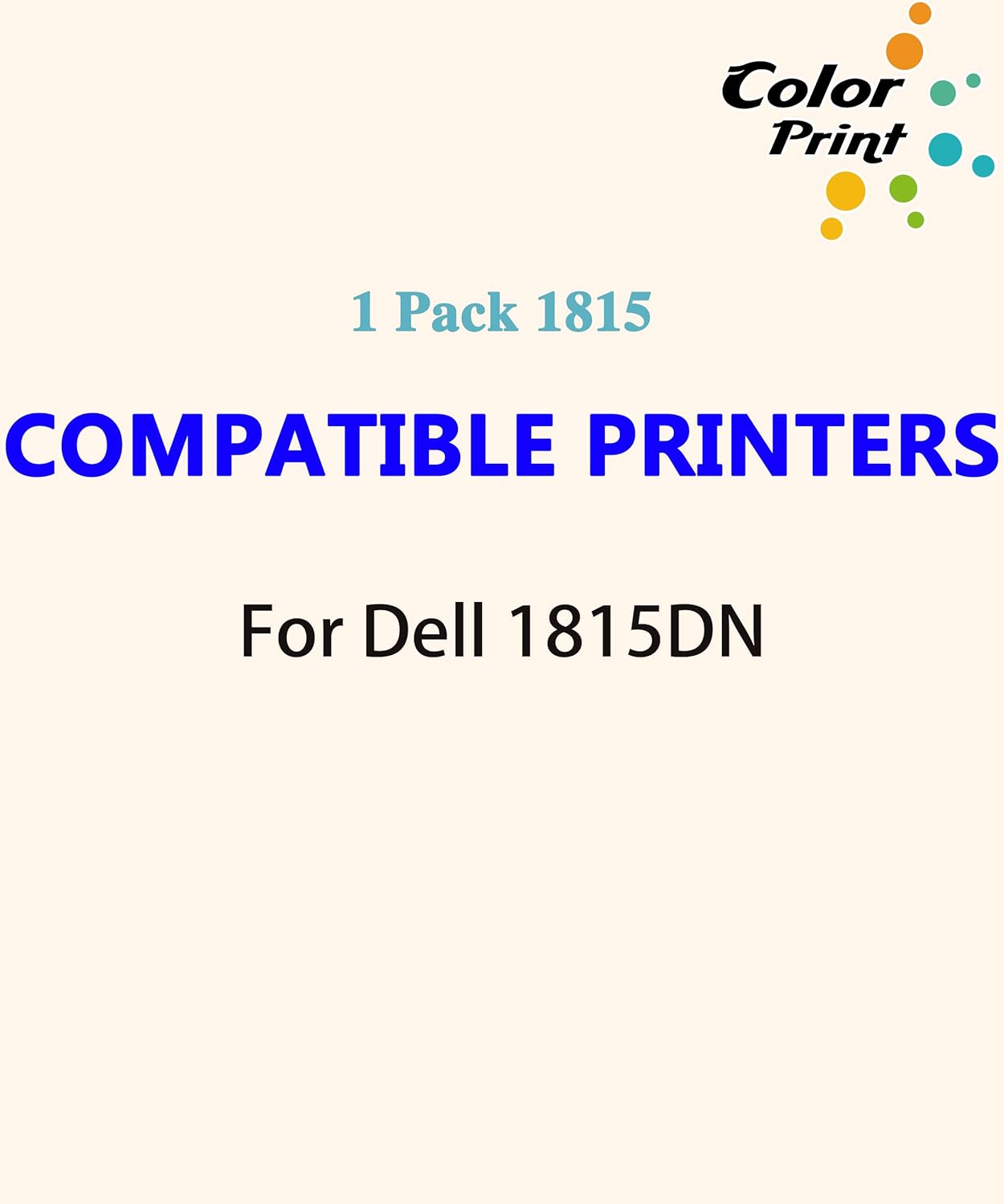 Paquete de 1 cartucho de tóner compatible con ColorPrint de alto rendimiento para impresora láser Dell 1815DN 1815 multifunción 310-7943 NF485 PF658