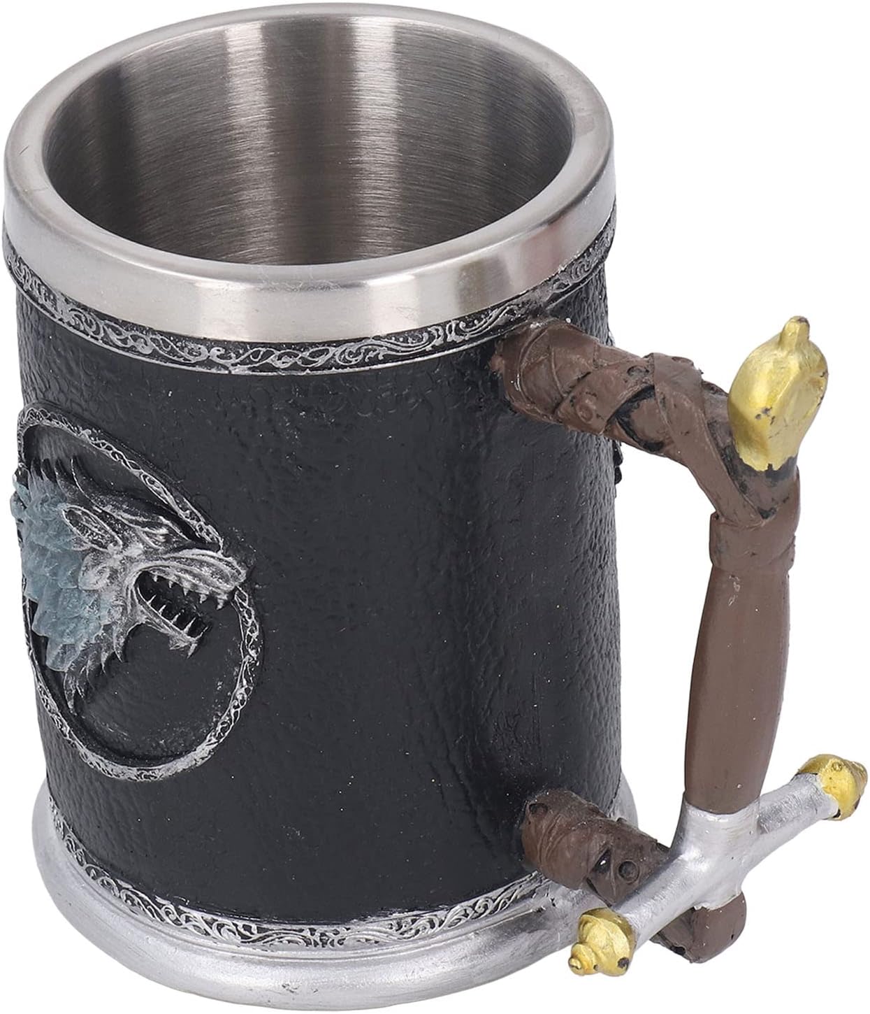 Nordic Viking Rune – Taza de acero inoxidable tipo jarra, taza de cerveza de barril de madera, taza vikinga grande de cerveza de madera, jarra con