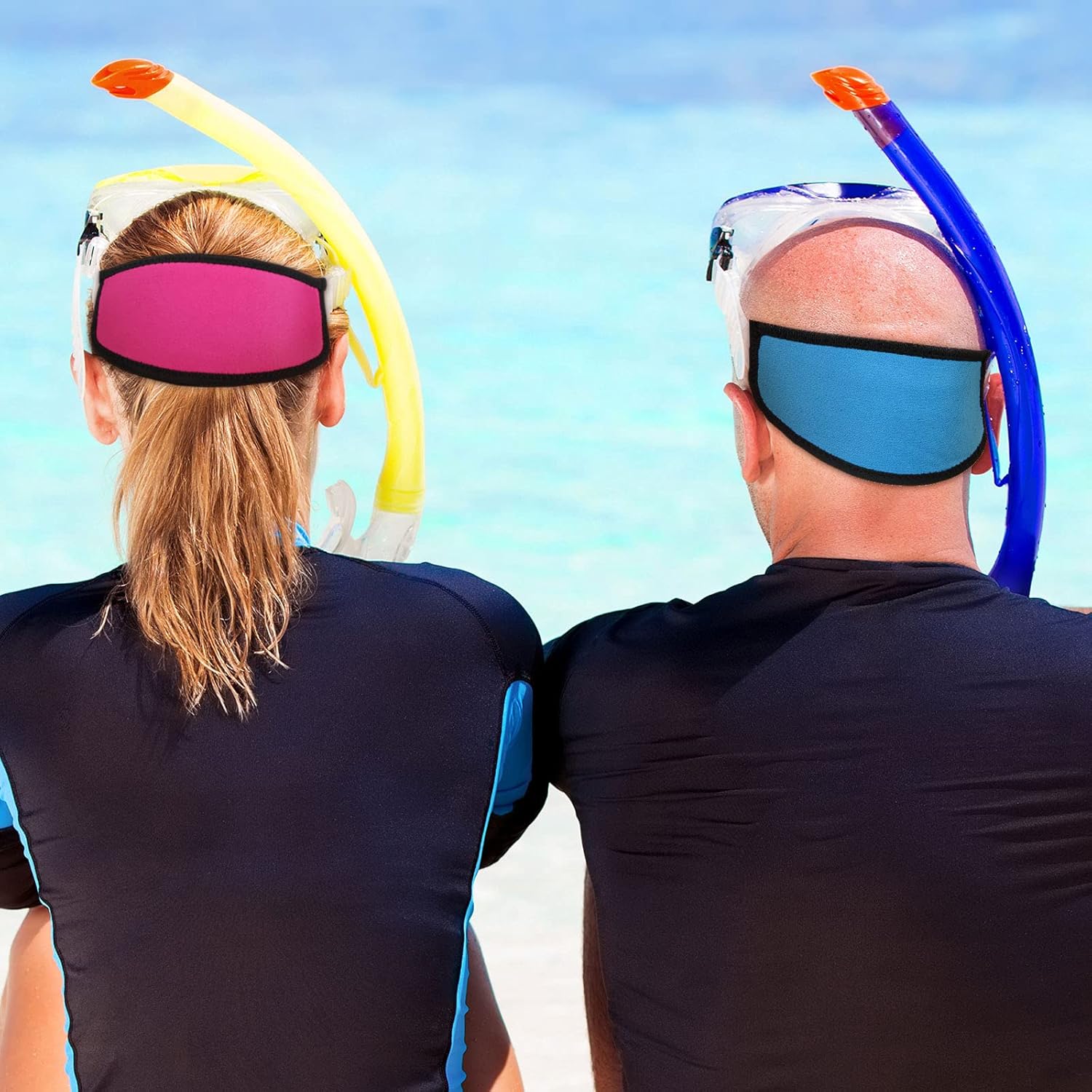 Skylety 2 piezas de correa para máscara de buceo y natación con cierre de gancho y bucle, protector de cabello para máscaras de buceo y esnórquel
