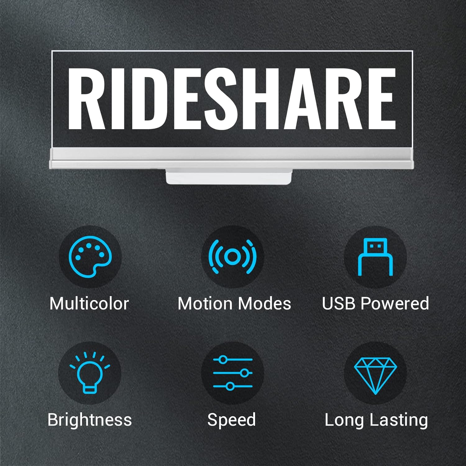Rideshare – Letrero de luz para automóvil, accesorios de taxista que cambian de color, alimentado por USB, luz brillante y brillante, montaje en