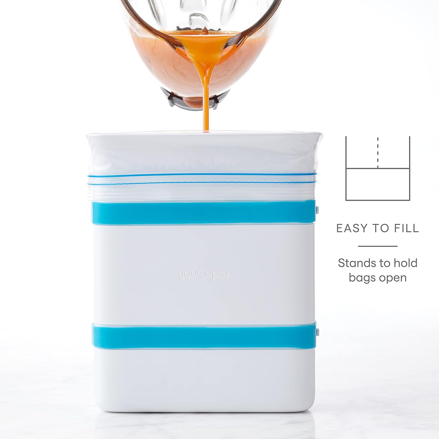 YouCopia FreezeUp – Máquina de bloques de alimentos para congelar, 6 tazas, contenedor para congelar sopa y sobras, color blanco