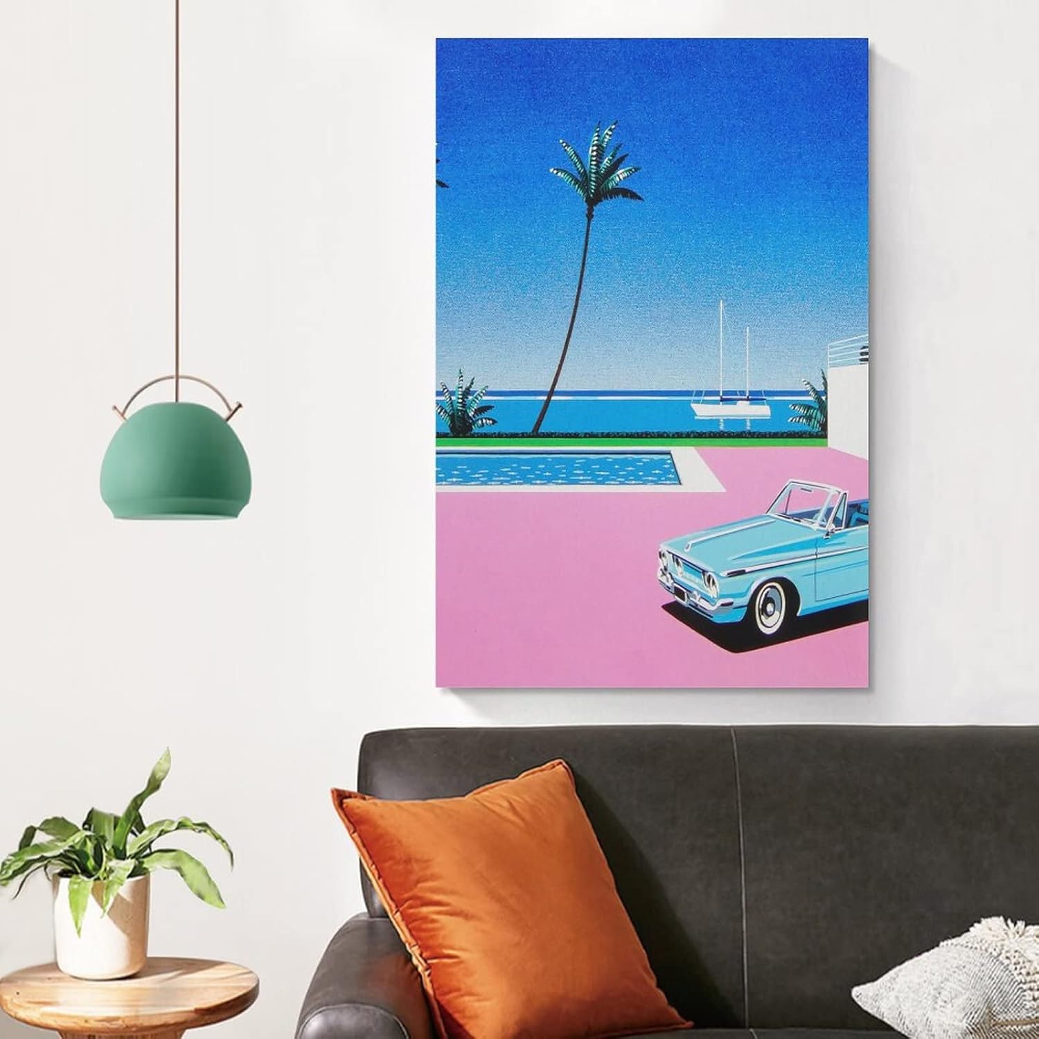 Hiroshi Nagai – Póster de pared con diseño surrealista de paisajes tropicales modernos, 12 lienzos artísticos e impresiones artísticas para pared,
