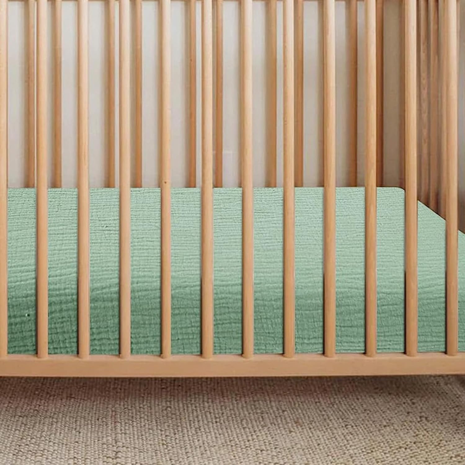 Sábanas de cuna de algodón, sábana bajera para cuna, cómoda funda de cama de algodón, suave y suave, color rojo azufaifo