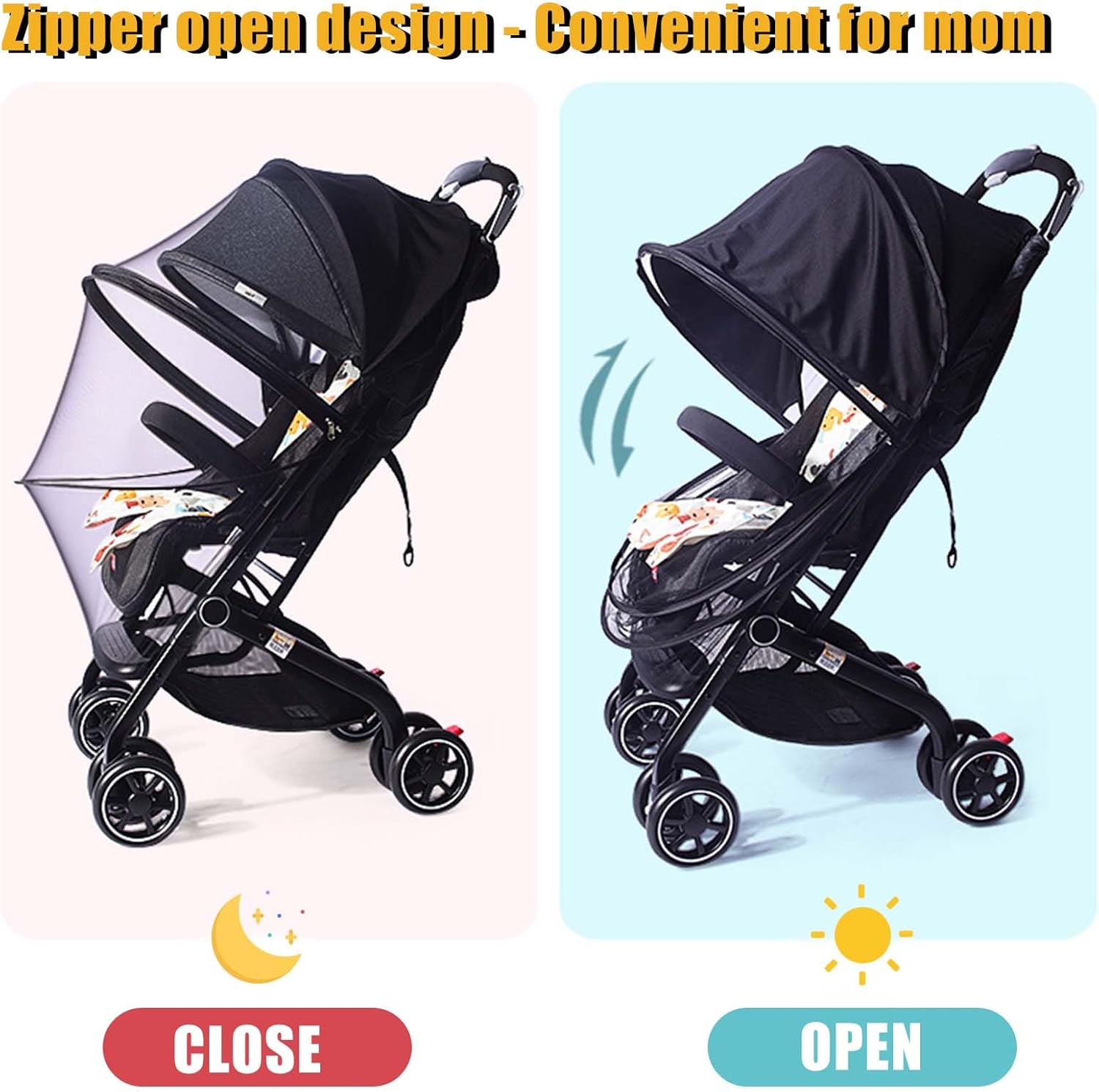 Little World Mosquito Net for Stroller Mosquito Net and Sunshade for Stroller Sun Protection Baby Mosquito Net Mesh Net Cover for Infant