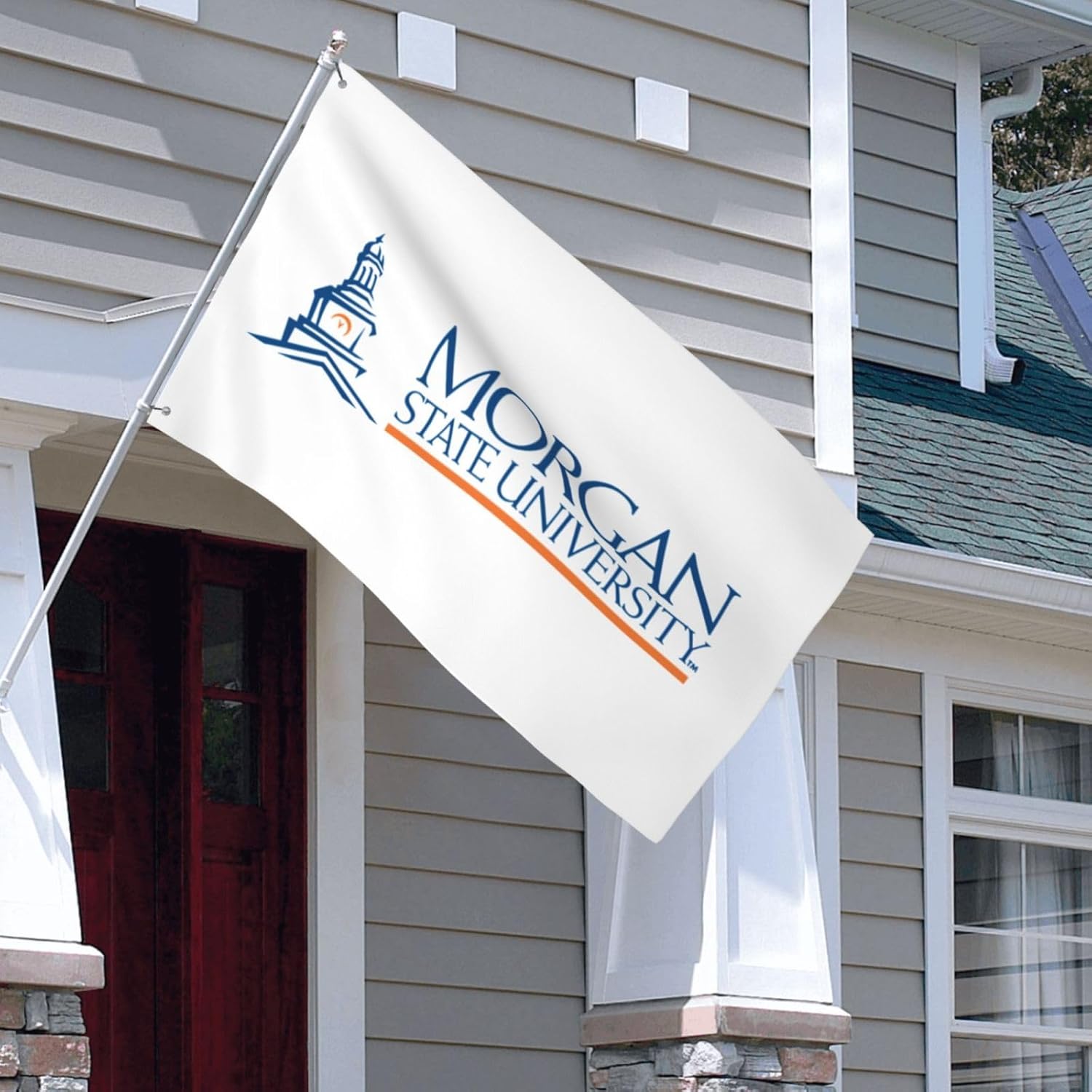 Morgan State University Logo 3 x 5 pies Bandera decorativa para exteriores, bandera de jardín, bandera individual para exteriores