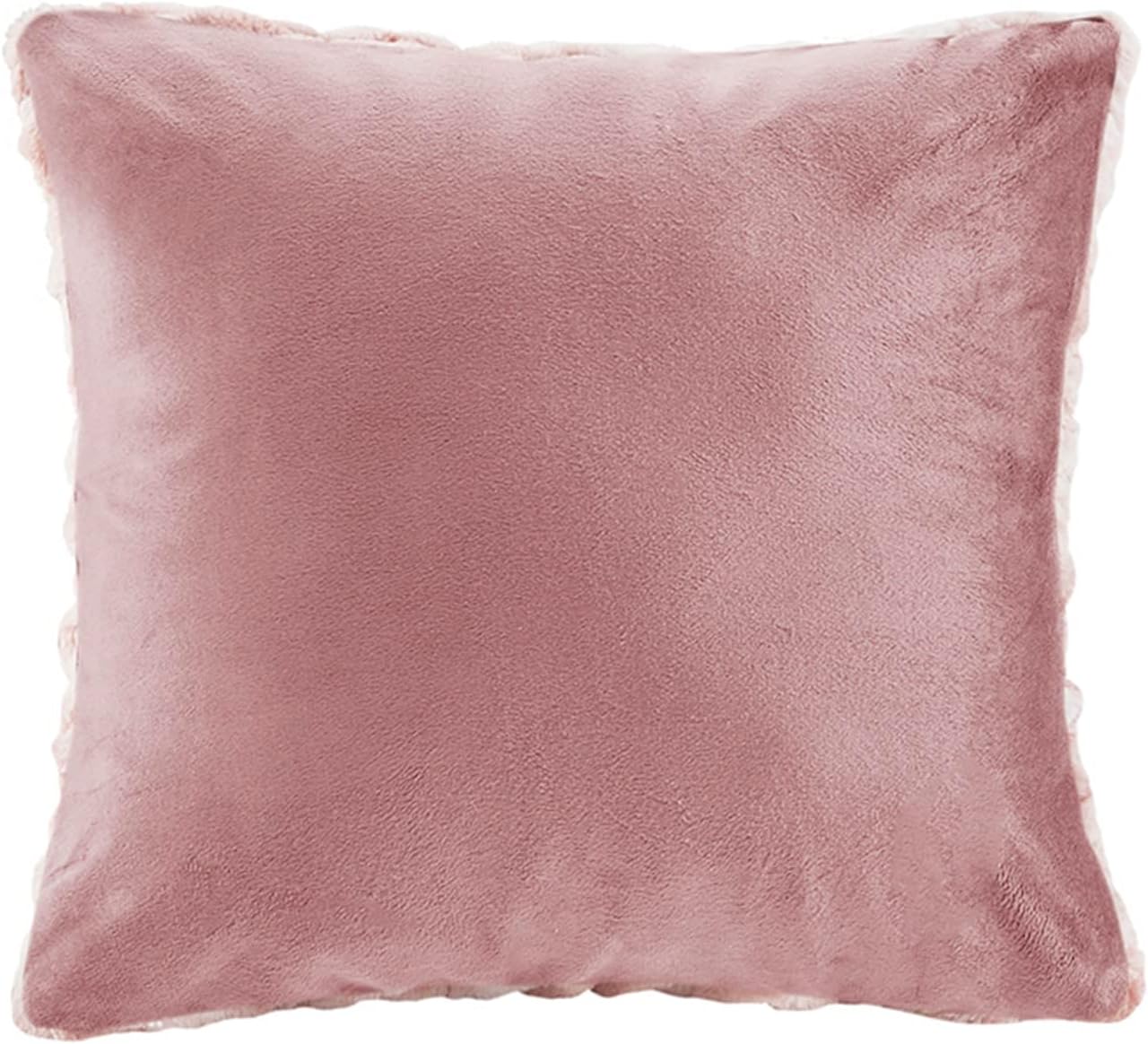 Comfort Spaces Lujoso y mullido juego de manta de felpa de piel sintética suave con 2 fundas de almohada cuadradas a juego, para sofá, silla, sofá,