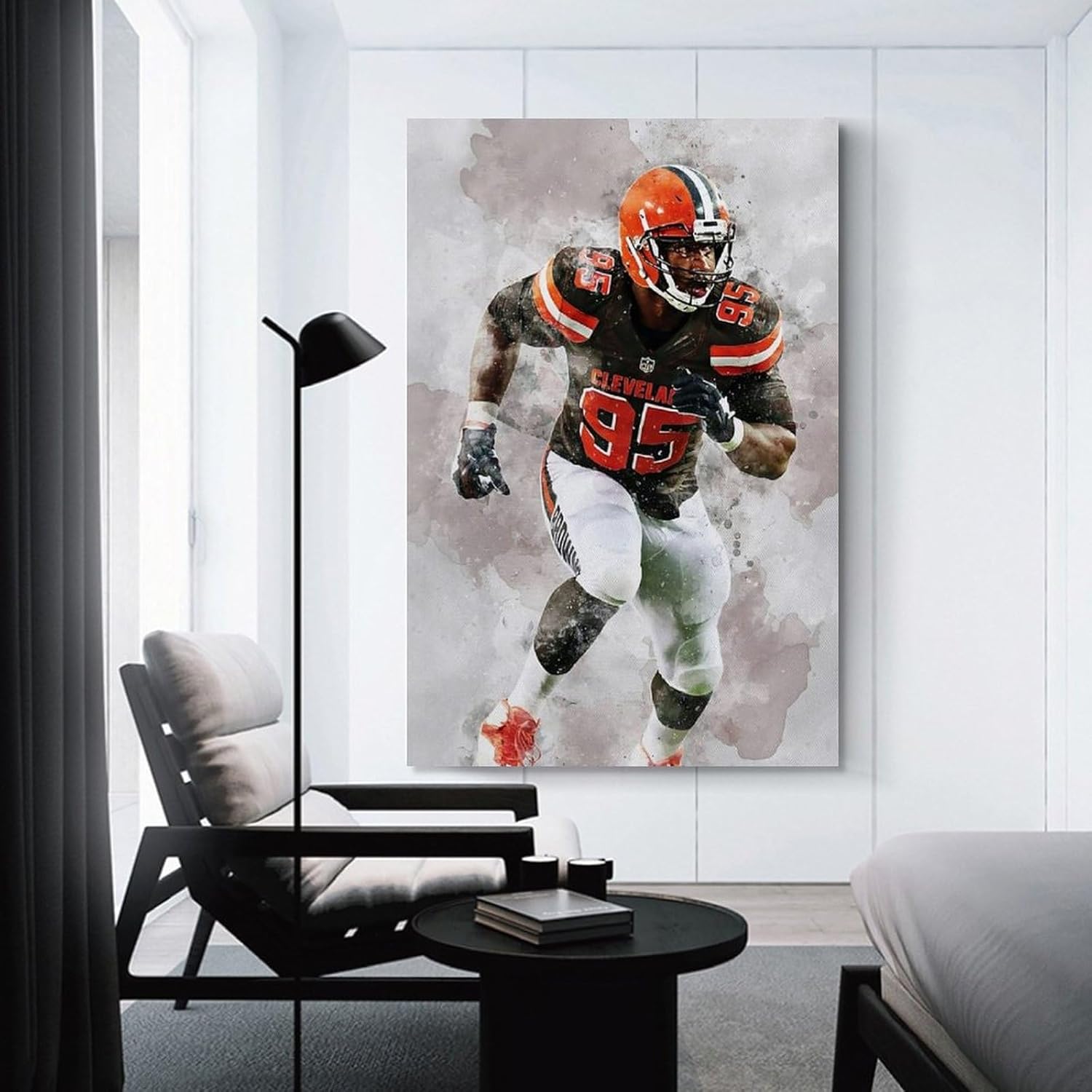 GELDSTEI Myles Garrett – Póster en lienzo para pared de dormitorio, estética, sala de estar, decoración del hogar, 16 x 24 pulgadas (15.7 x 23.6 in)