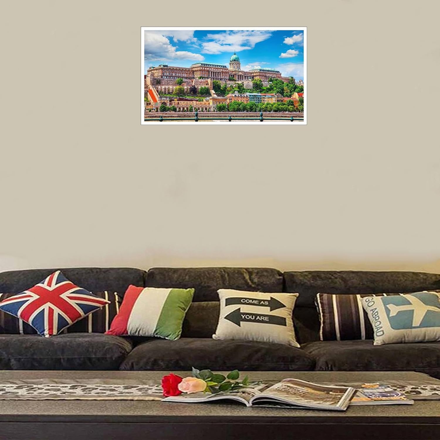 ewfas Buda Palace Hungría – Lienzo decorativo para pared, para sala de estar, dormitorio, oficina, paisaje, impresión, póster sin marco, 36 x 20