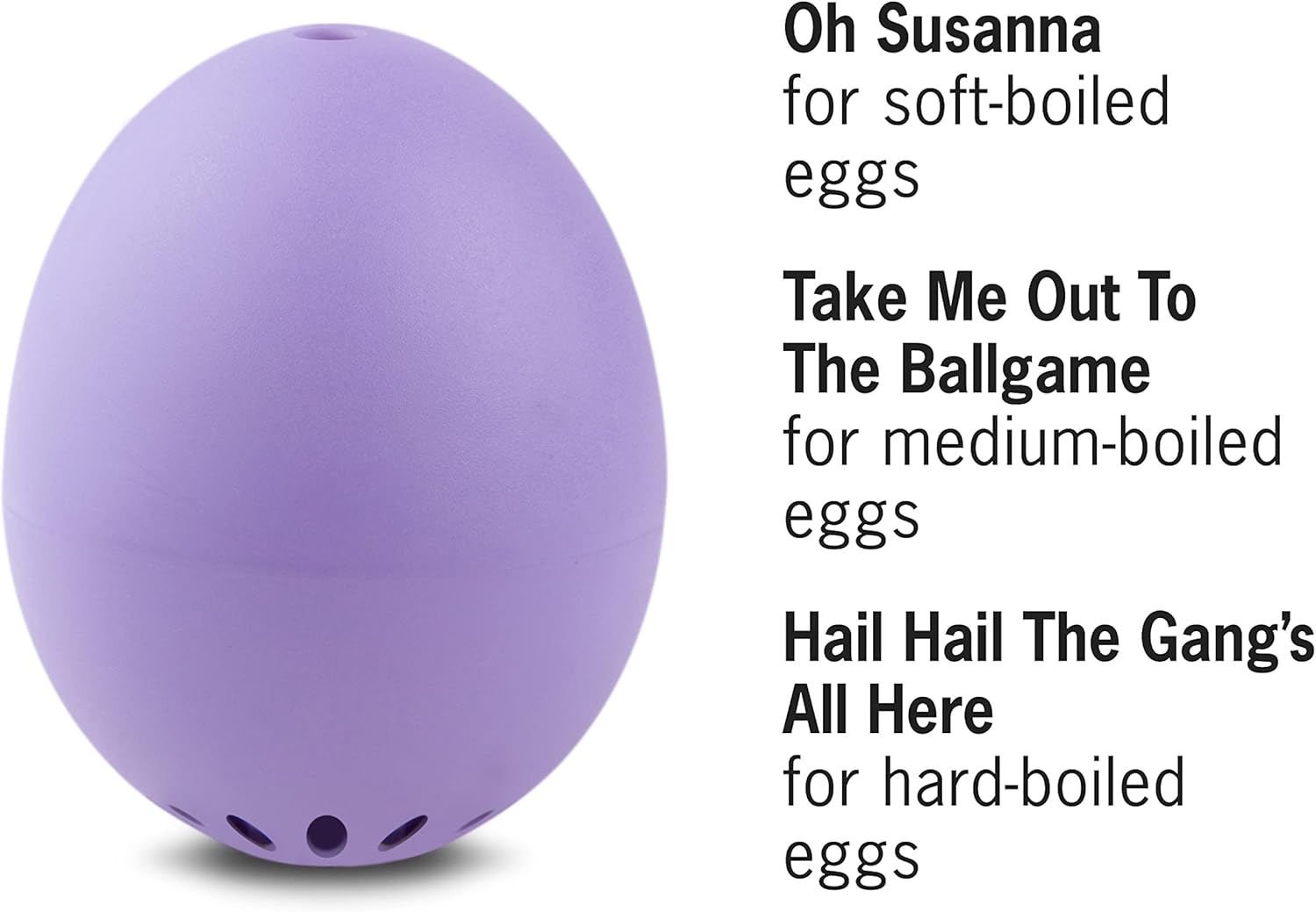 BeepEgg Basic Purple – Temporizador de huevos para hervir huevos – Cocina musical para huevos suaves, medianos y duros – Seguro para alimentos –