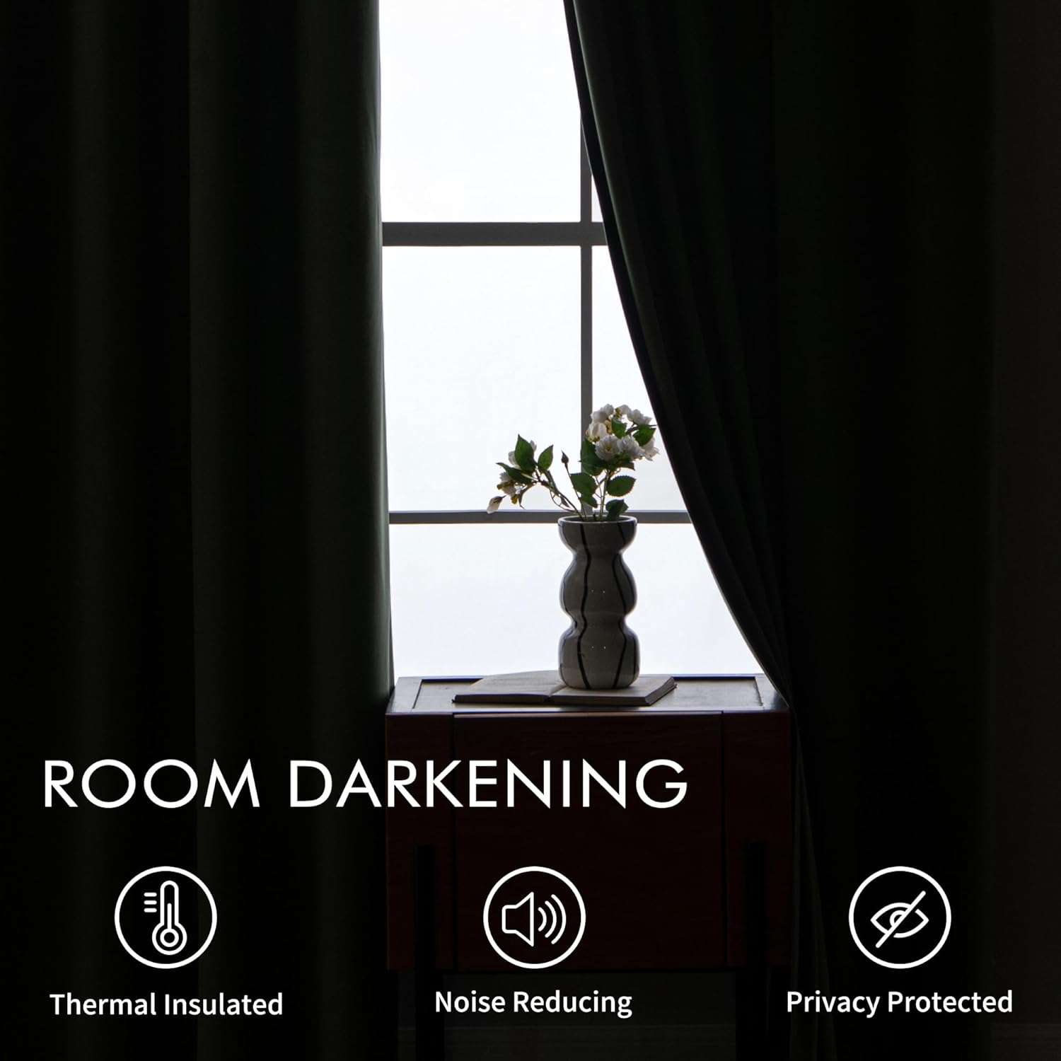 EMEMA Cortinas de terciopelo para sala de estar, 63 pulgadas de largo para oscurecer la habitación, cortinas de ventana con ojales para dormitorio,