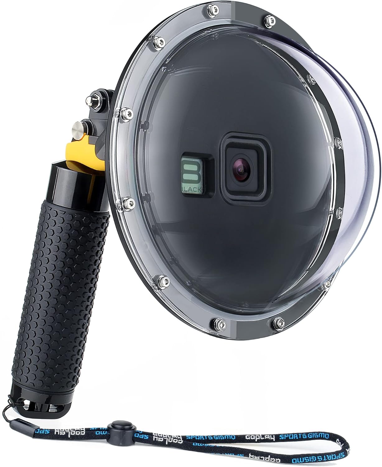 YALLSAME Cúpula para GoPro 8 Funda impermeable con ventana de pantalla frontal, agarre de mano flotante, gatillo de buceo subacuático, esnórquel,