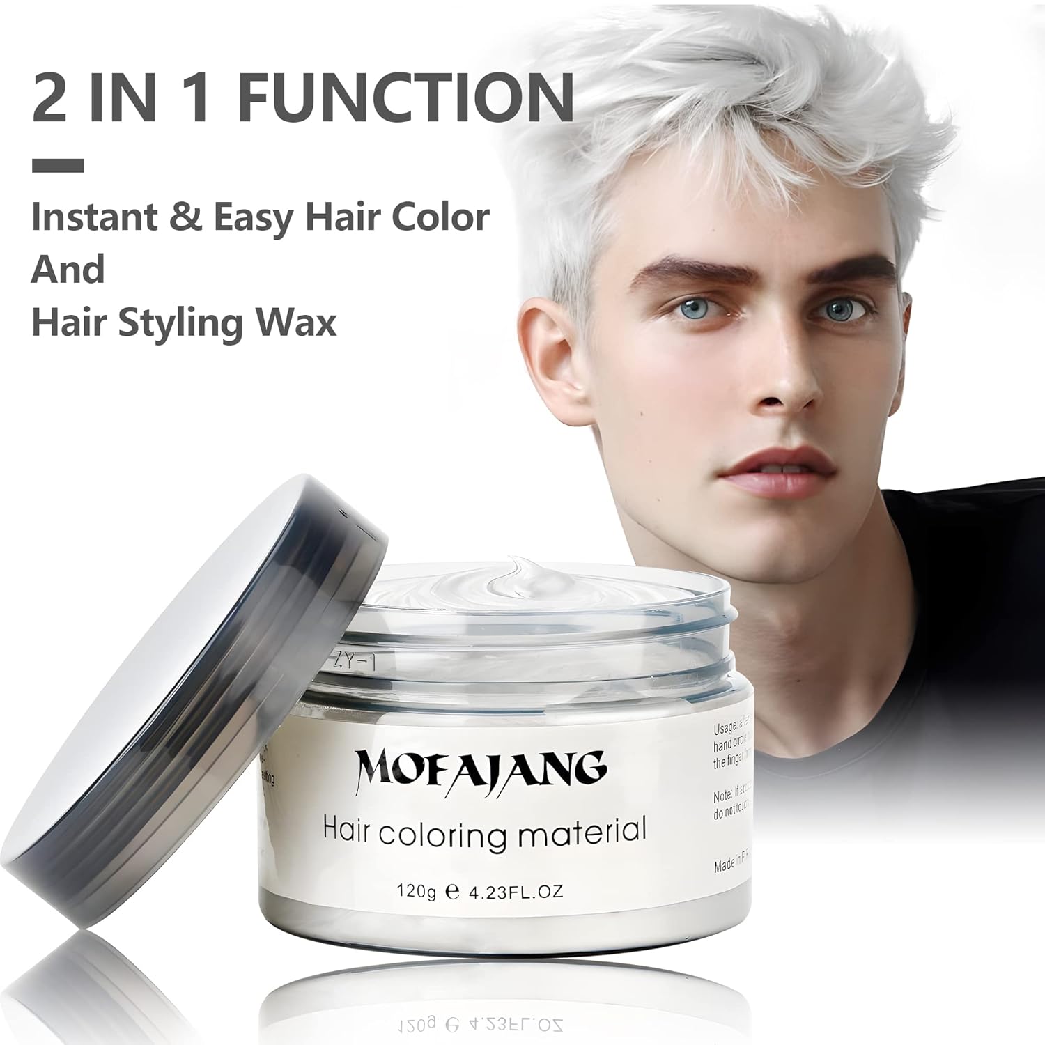 Pomadas Mofajang de cera para el cabello, 4.23 oz, material de cera para colorear el cabello natural, desechable, arcilla para peinar el cabello,