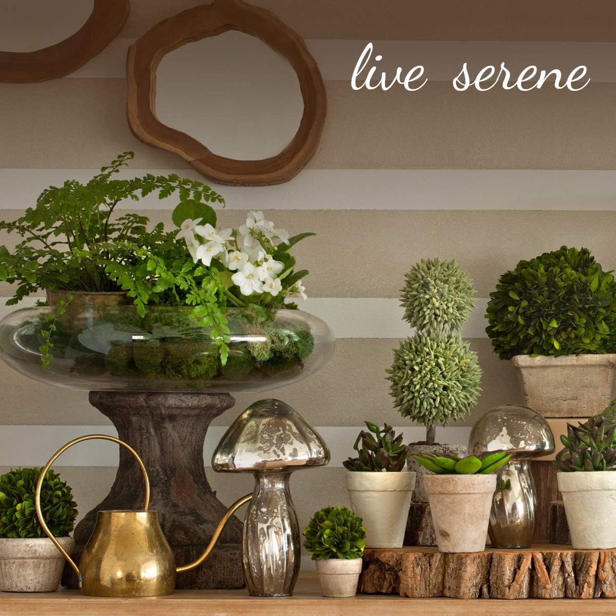 Serene Spaces Living Mini jarrón de cristal verde, centro de mesa para recepción de boda, mini jarrones para decoración del hogar, florero estilo