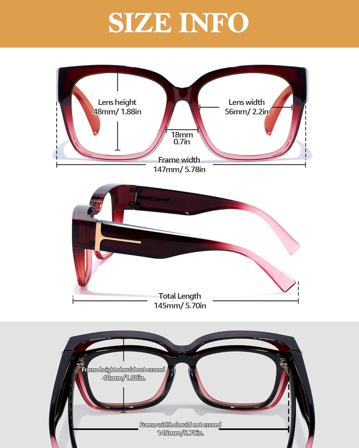 LVIOE Lentes con filtro de luz azul para mujeres y hombres, anteojos de bloqueo de luz azul de gran tamaño para llevar sobre anteojos LB7511