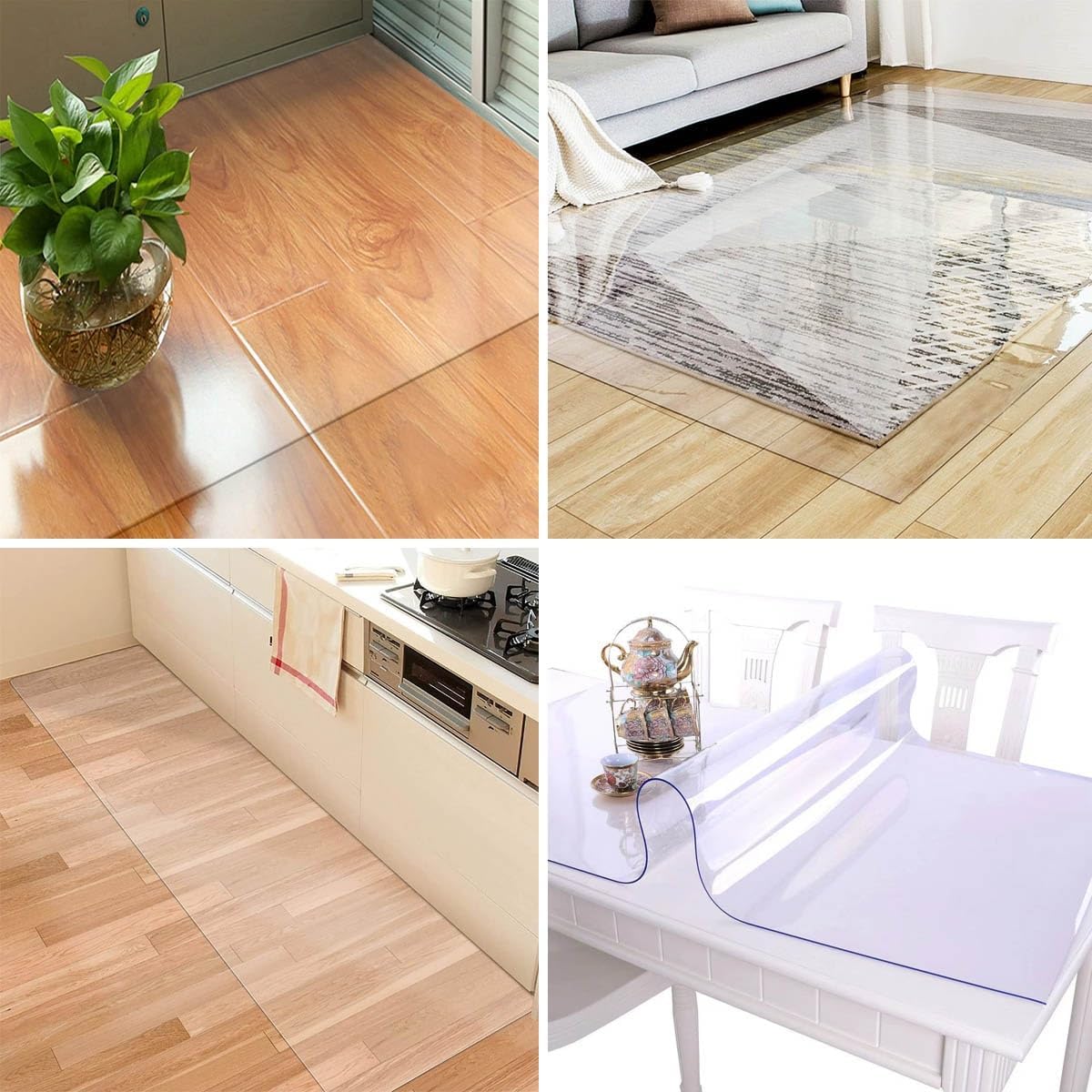 Tapete para silla de oficina para suelo de madera dura, tapete protector transparente de 0.06 pulgadas de grosor, tapete protector de suelo de