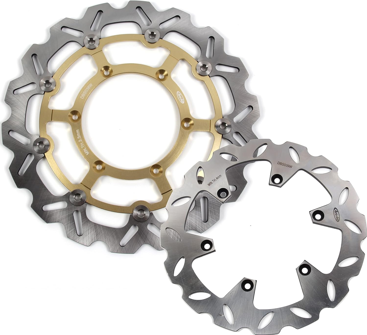 Arashi Rotores de discos de freno delanteros y traseros para Suzuki DRZ400SM DR-Z400SM 2005-2021 Piezas de repuesto de motocicleta DRZ DR-Z 400