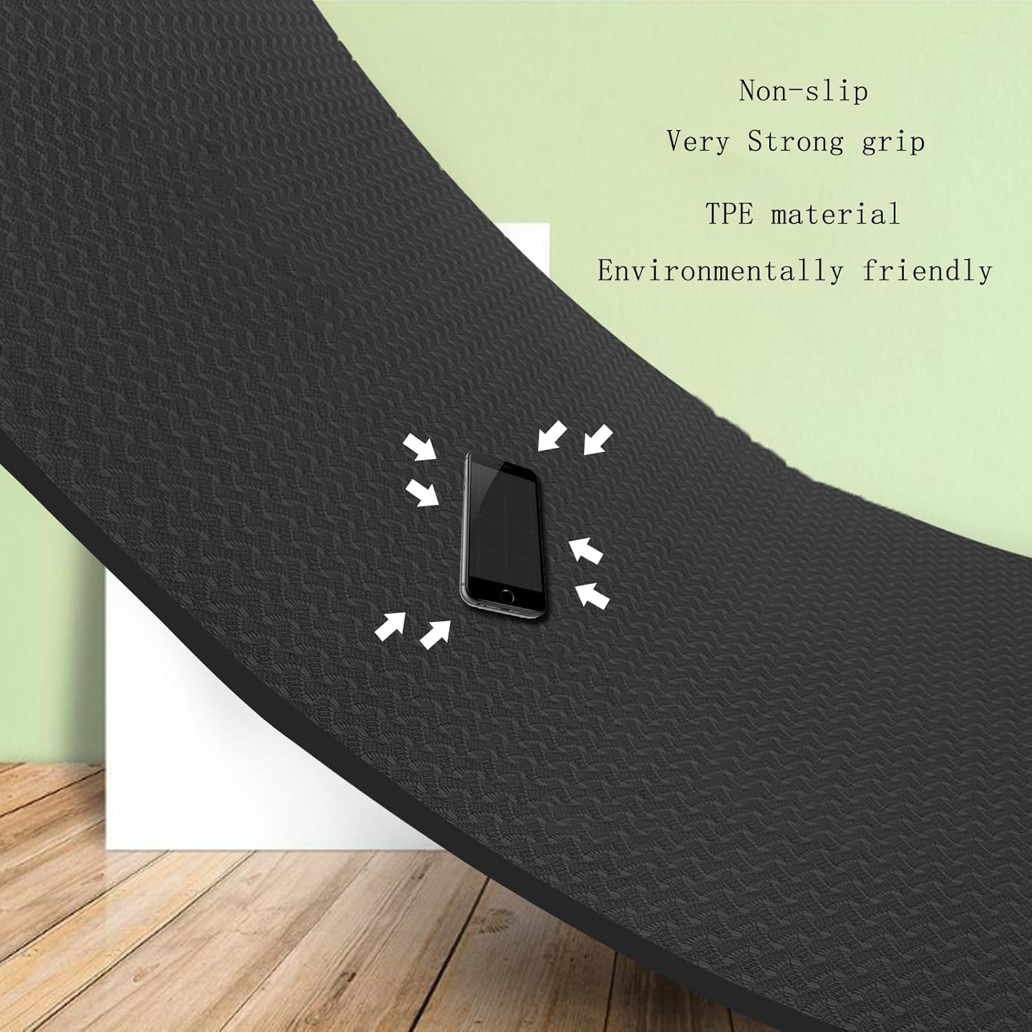 Yoga Mat 13 inch QMKGEC Exercise Mats 8mm TPE Non-Slip Extra Thick High-Density Eco Friendly for Yoga Workout Pilates Yoga Mats for Women Men