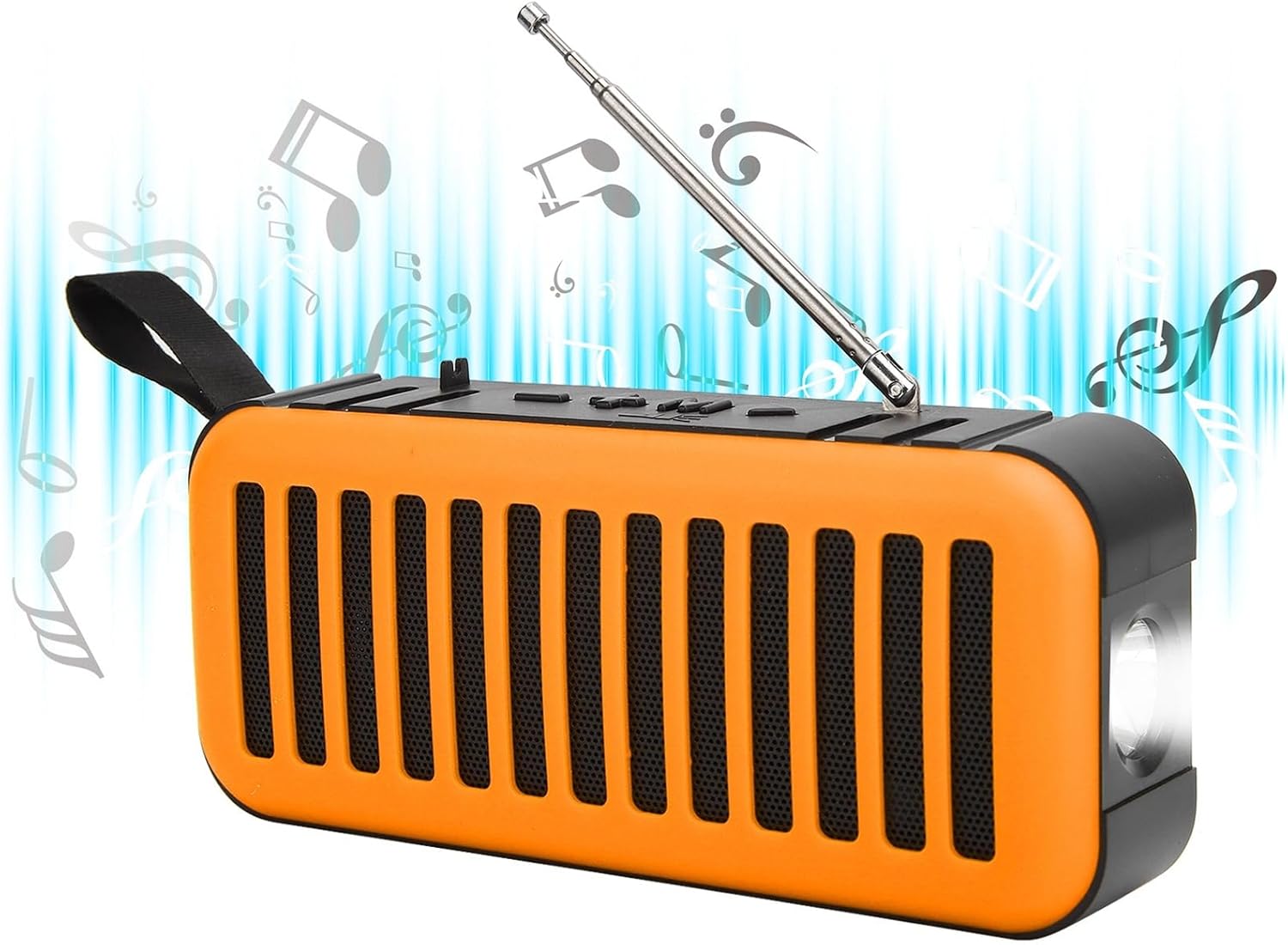 Yoidesu Altavoz inalámbrico, mini subwoofer portátil alimentado por energía solar, adopta chip de decodificación de audio, compatible con radio FM,