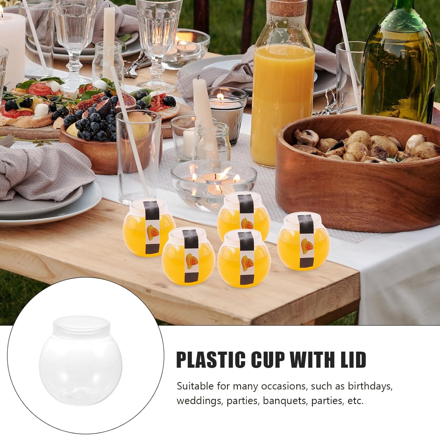 KALLORY 50 Pcs Plastic Cup Jelly Cup Plastic Jelly Cup Tasting Tumbler Containers with Lids Plastic Cups with Lids Party Dessert Container Plastic