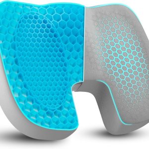 Cojín de asiento de gel y cojín de asiento de espuma viscoelástica, almohada cómoda con soporte de presión para silla de oficina, asiento de Cojín de asiento de gel y cojín de asiento de espuma viscoelástica, almohada cómoda con soporte de presión para silla de oficina, asiento de