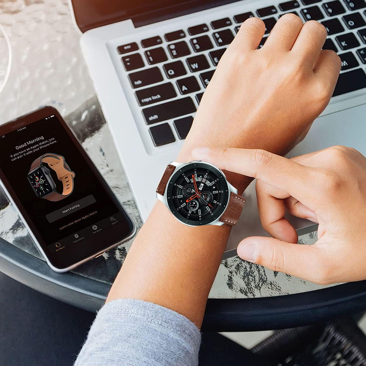 Hepsun Correa de repuesto compatible con Samsung Galaxy Watch 5Watch 4 de 1.575 pulgadas, 1.732 pulgadas, Watch de 1.654 pulgadasActive 2Gear S2