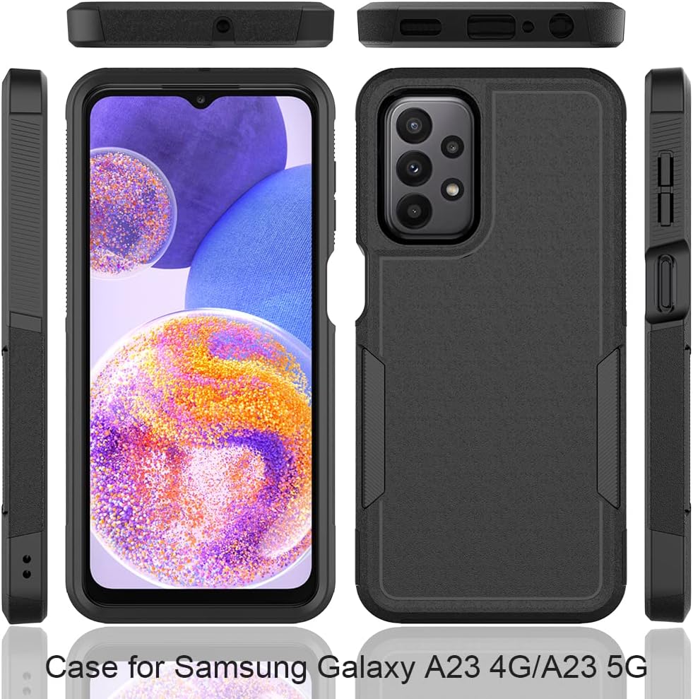 Jeylly Funda para Samsung Galaxy A23 4G5G (2022), protección contra caídas de grado militar, antideslizante, mate, policarbonato duro, TPU suave, a