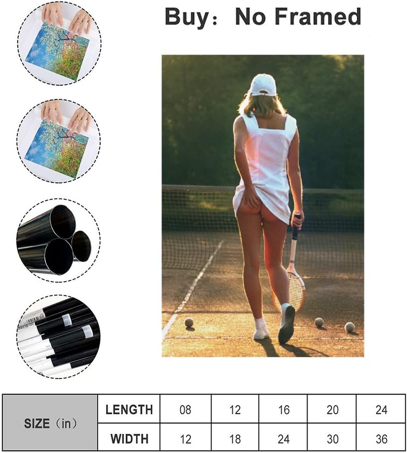 LEES TOSS Póster de niña de tenis en lienzo, arte de pared, para sala de estar, dormitorio, pintura, pósteres decorativos para habitación, estética,
