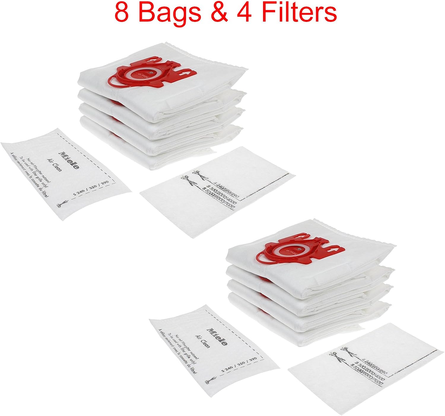 Miele HyClean – Polvo de eficiencia 3D, tipo FJM, 8 bolsas y 4 filtros, rojo
