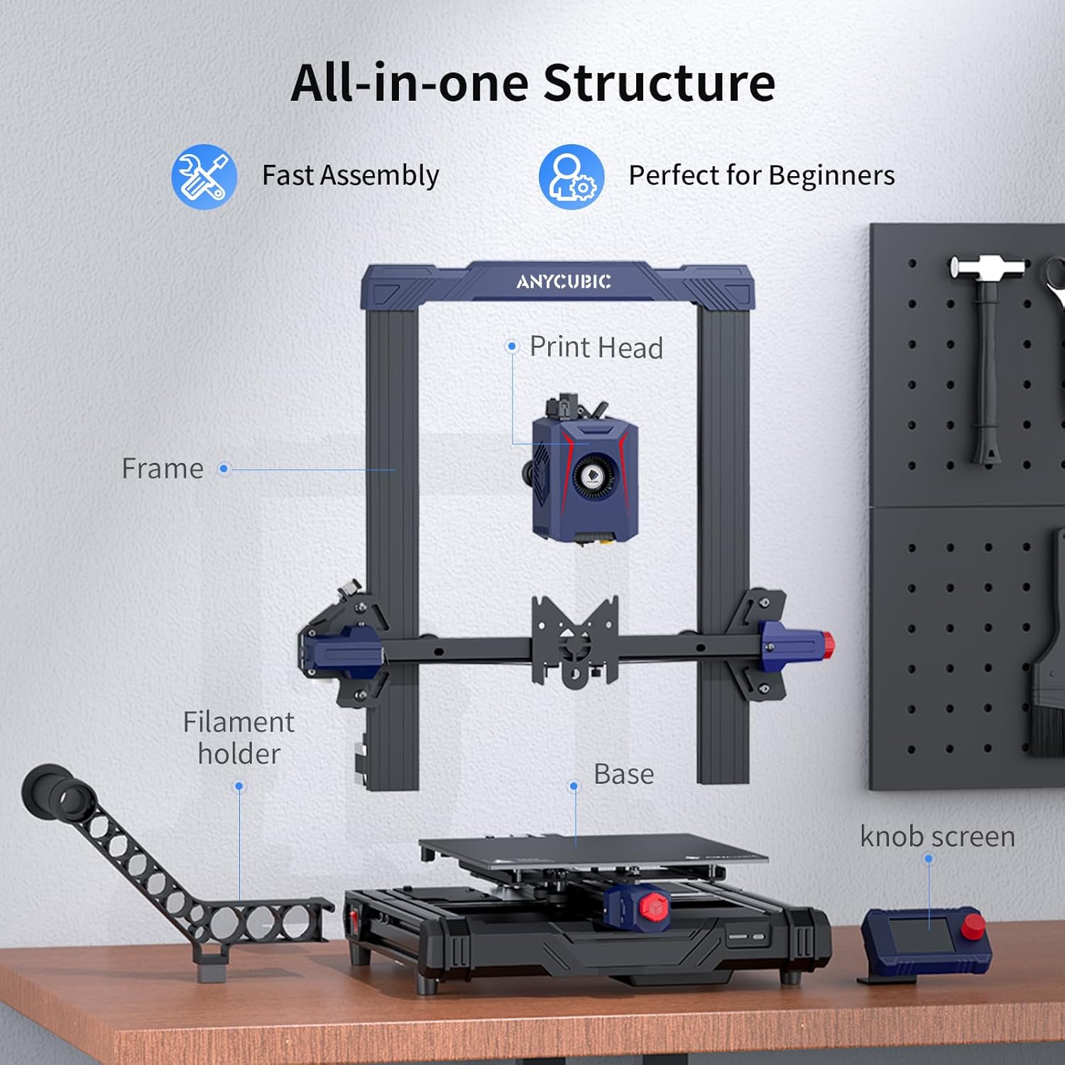 Anycubic Impresora 3D Kobra 2 Neo, velocidad de impresión mejorada de 9.843 ins más rápida con nuevos detalles de extrusora integrados aún mejores,
