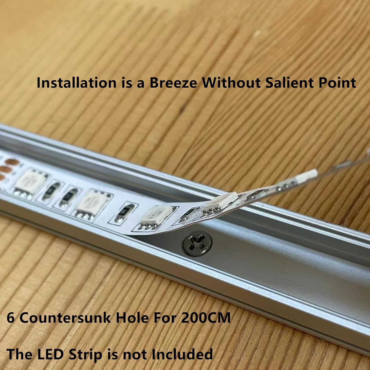 THMOOTHER Difusor de canal LED en forma de U de 6.56 pies preperforado, paquete de 8 perfiles de aluminio con cubierta lechosa, montaje en