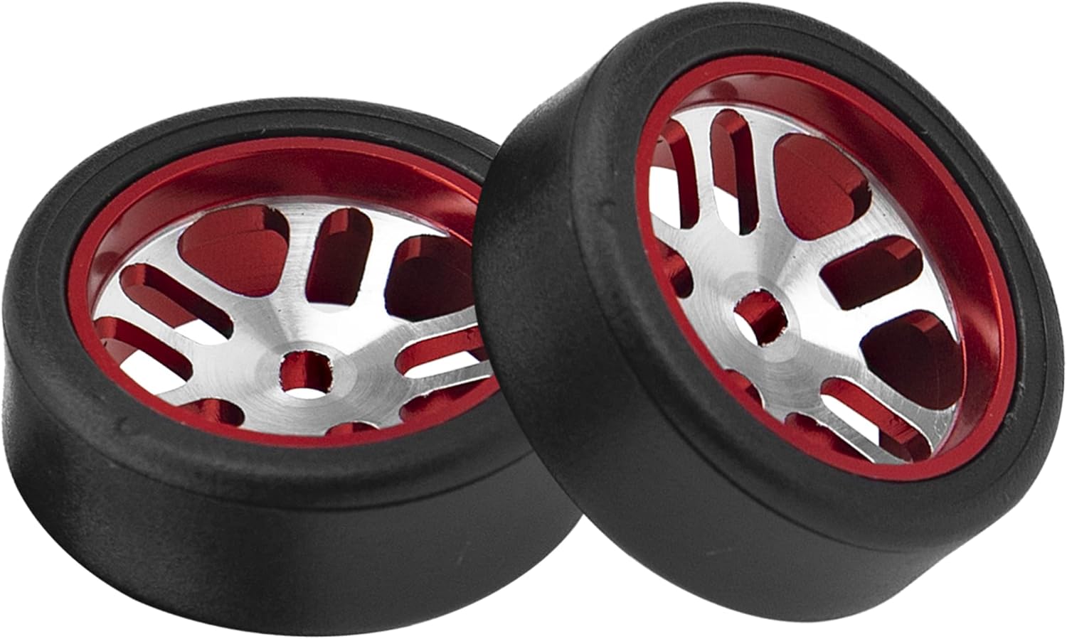 ShareGoo – Llantas de aleación y neumáticos de plástico compatibles con 128 Wltoys K969 K989 P929 Drift Kyosho Mini-Z Mini-Q Mini-D RC Drift Car