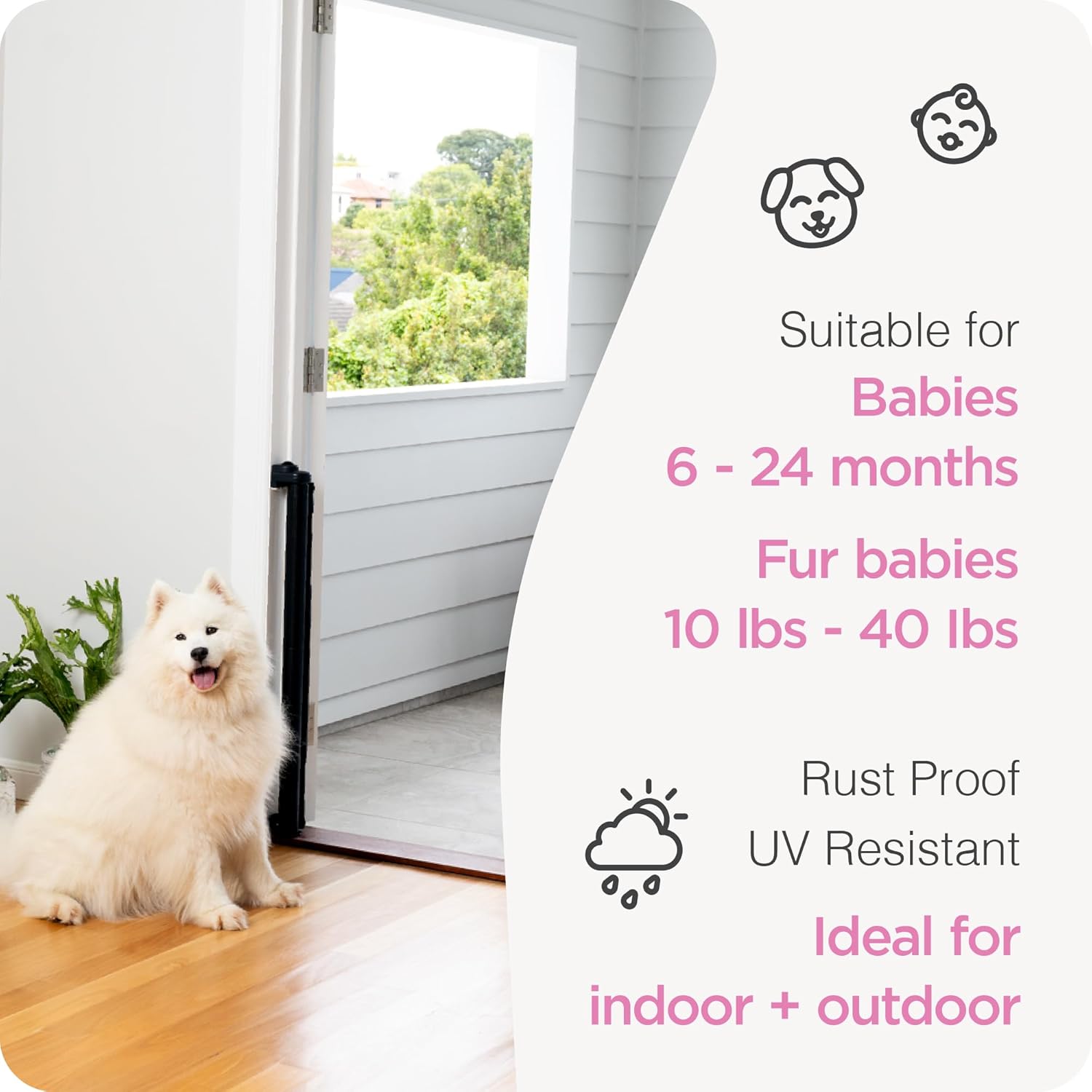 Puerta retráctil para bebé Perma Child Safety de 33 pulgadas de alto x 55 pulgadas de ancho, malla, para escaleras, puertas, perros, mascotas,