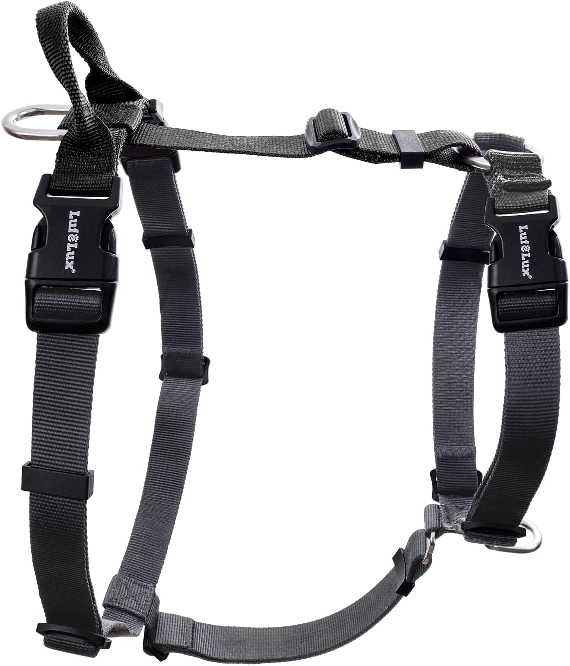 Arnés para perro fácil de caminar y entrenar, sin tirones, arnés no restrictivo con hebilla para el cuello, correas de nailon, anillos en D de