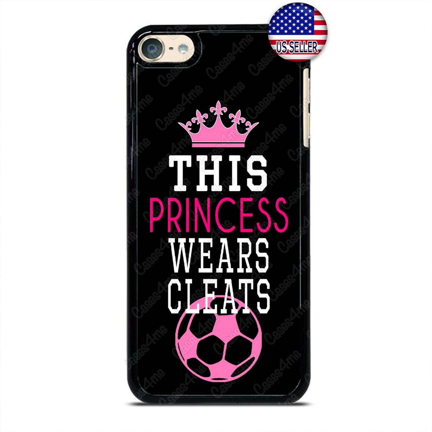 Princess Wear Cleats Fútbol Teléfono caso Fútbol Slim a prueba de golpes duro PC caso cubierta personalizada para iPod Touch 7 6 5