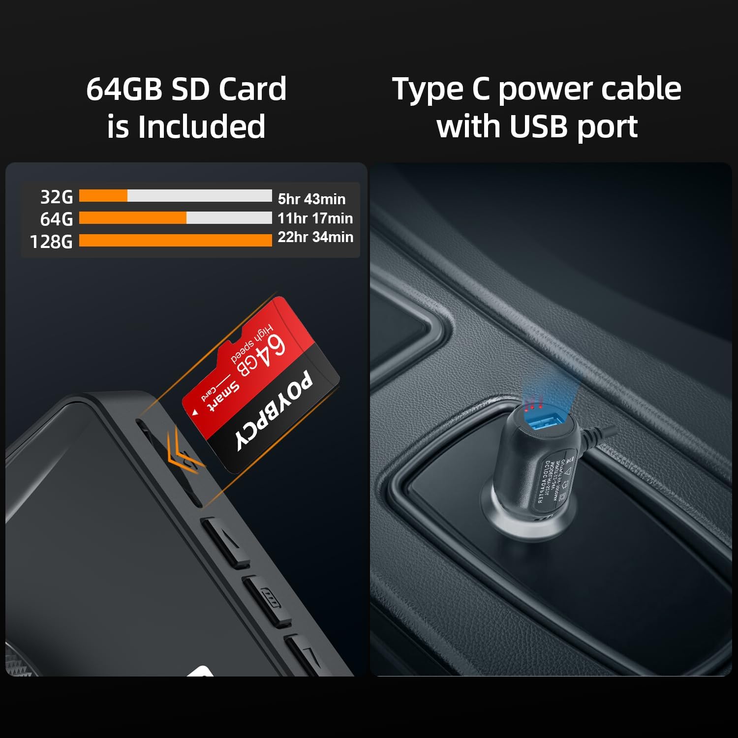Dash Cam frontal 2K con tarjeta SD de 64 GB 1440P Quad HD Cámara de tablero para autos Pantalla IPS de 3 pulgadas, grabadora de conducción con