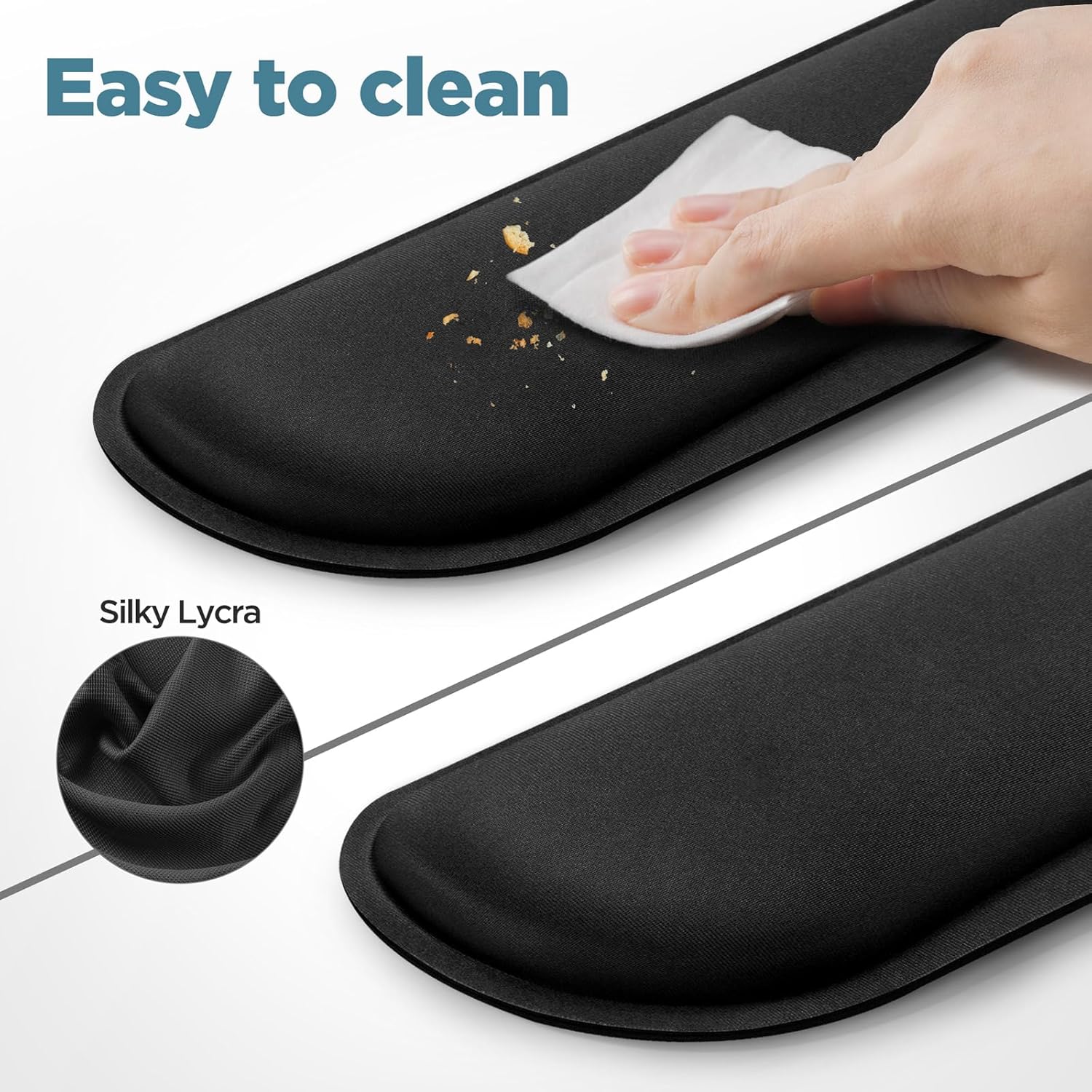 Gimars Reposamuñecas de espuma viscoelástica de gel sedoso para teclado de computadora, mouse, 3 piezas de reposamuñecas ergonómico para teclado y