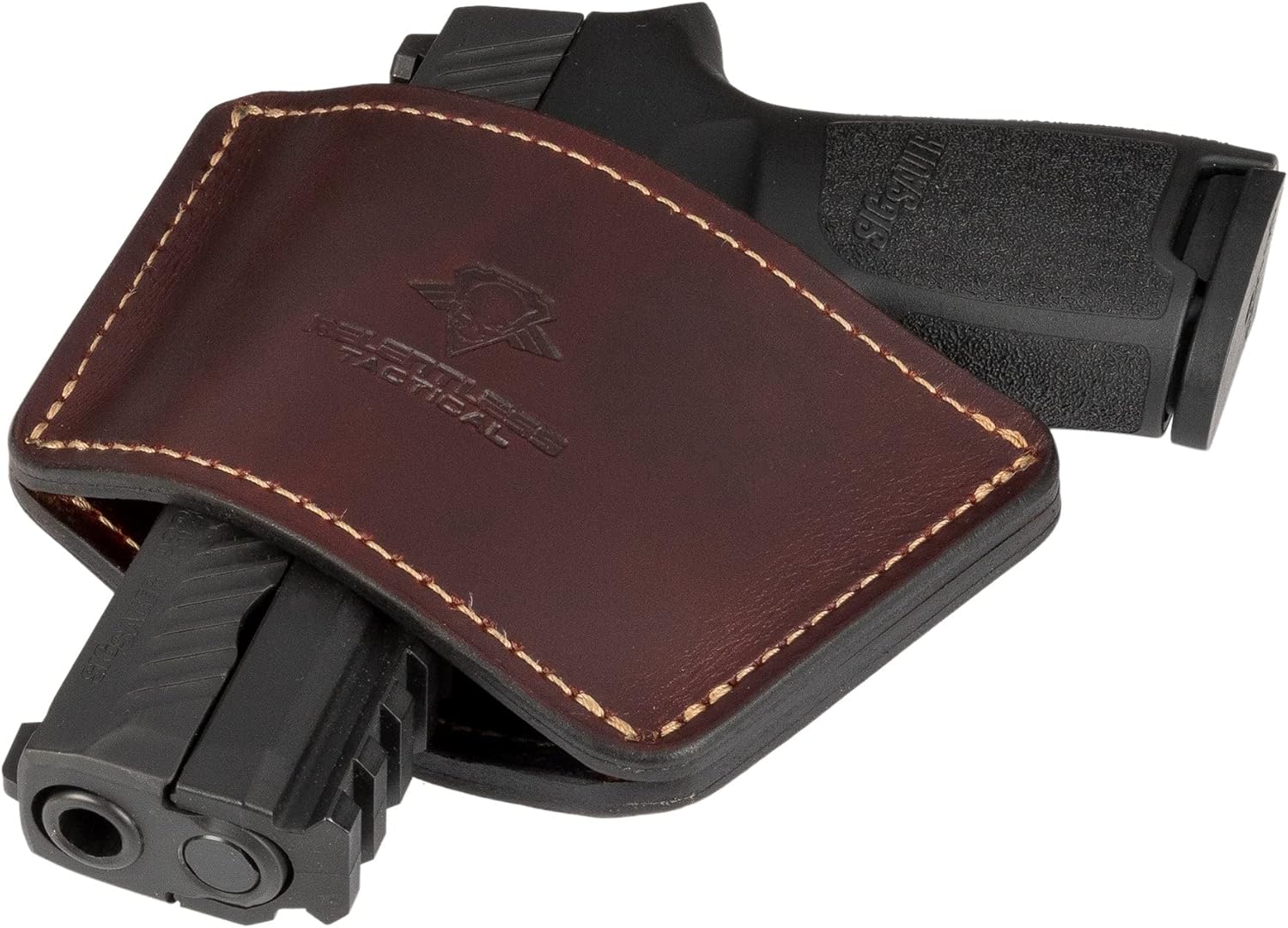 Funda universal Dual Threat IWBOWB para cinturón, fabricada en Estados Unidos, funda ambidiestra de cuero de grano completo, transporte abierto y