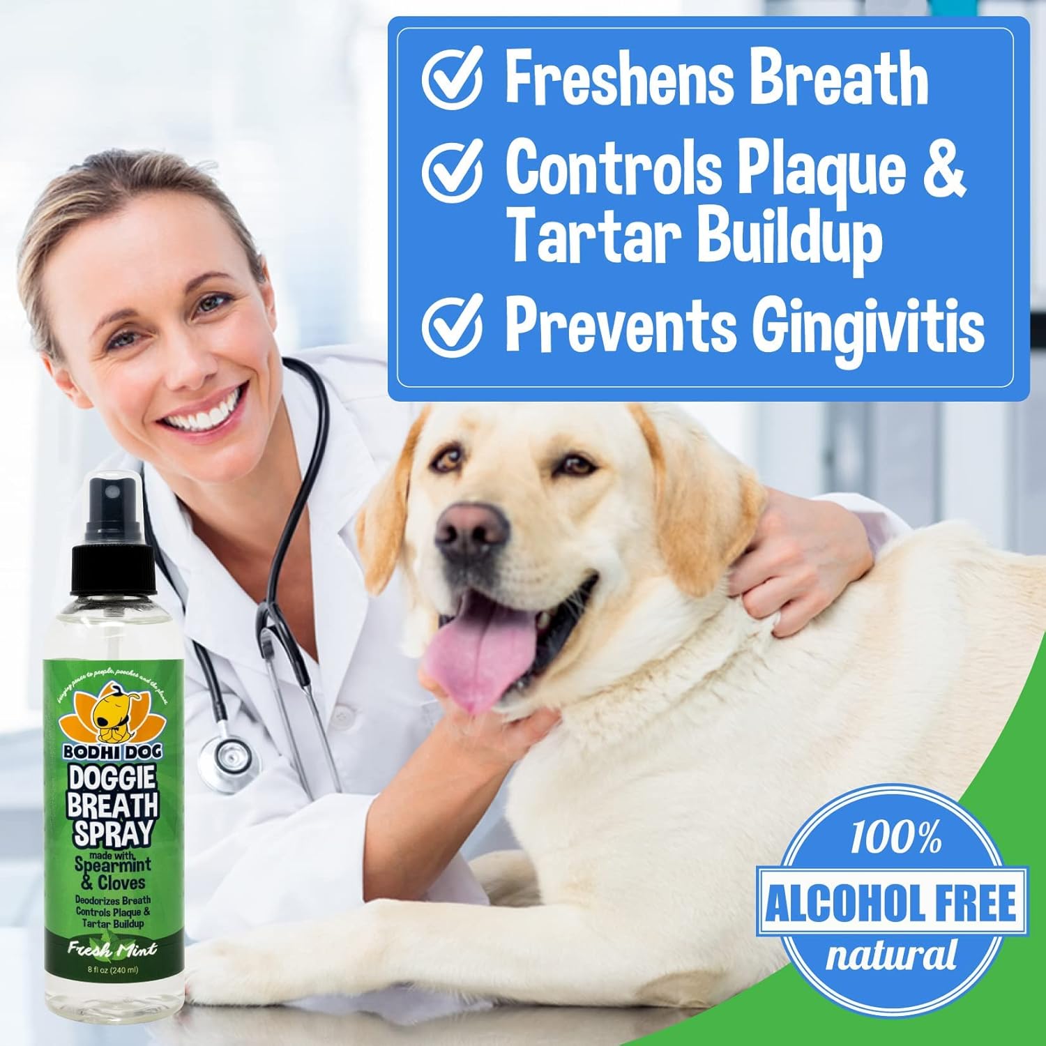 Bodhi Dog Ambientador natural grande para perros, dientes y encías saludables, ideal para limpieza de sarro, removedor de placa y cuidado bucal