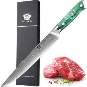 WILDMOK Cuchillo de trinchar, cuchillo de corte de 9 pulgadas, cuchillos y tenedores para tallar, cuchillo de barbacoa, cuchillo de corte de carne, WILDMOK Cuchillo de trinchar, cuchillo de corte de 9 pulgadas, cuchillos y tenedores para tallar, cuchillo de barbacoa, cuchillo de corte de carne,