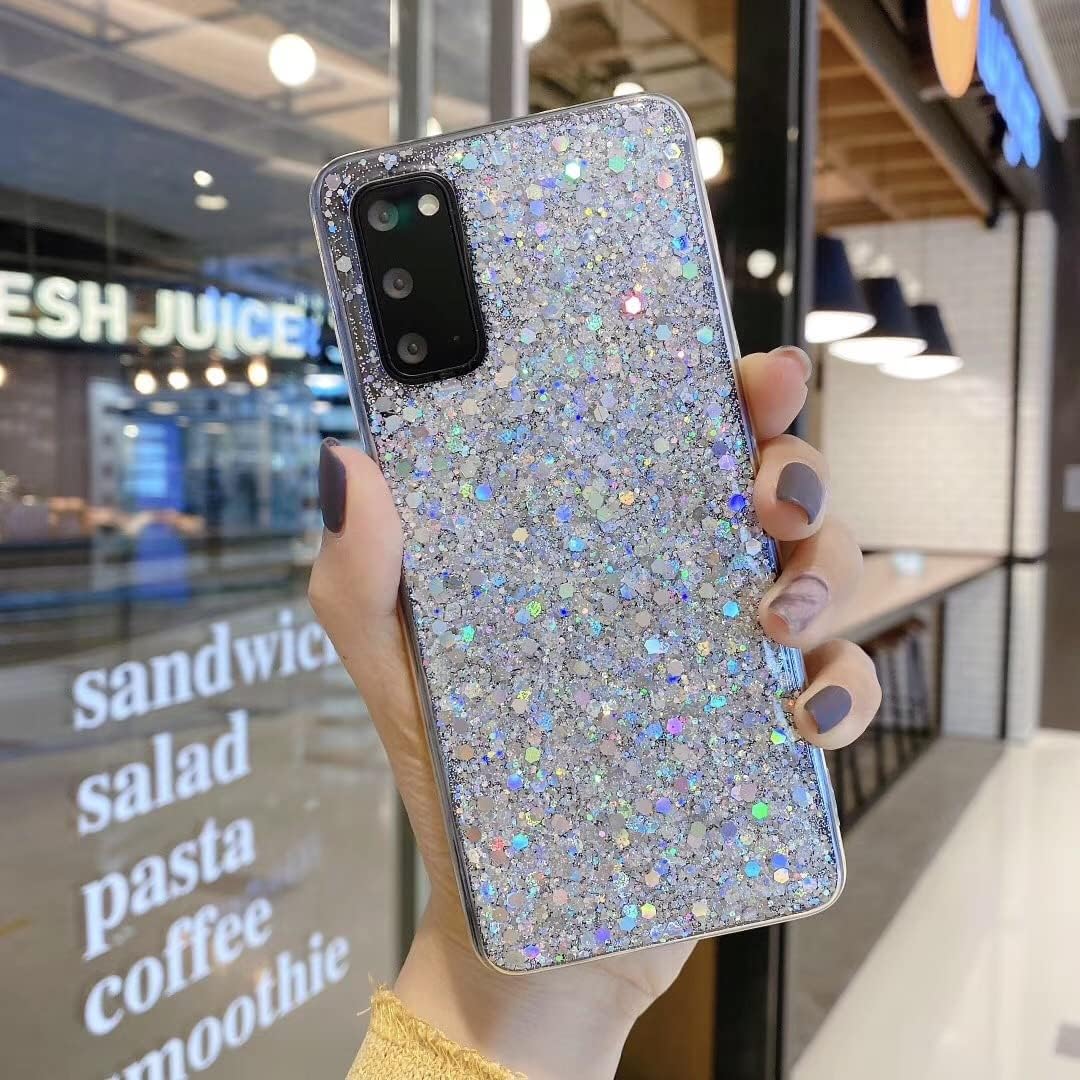 Funda diseñada para Samsung Galaxy S22 Ultra, con purpurina brillante para mujeres y niñas, bonita funda protectora de goma delgada para Galaxy S22