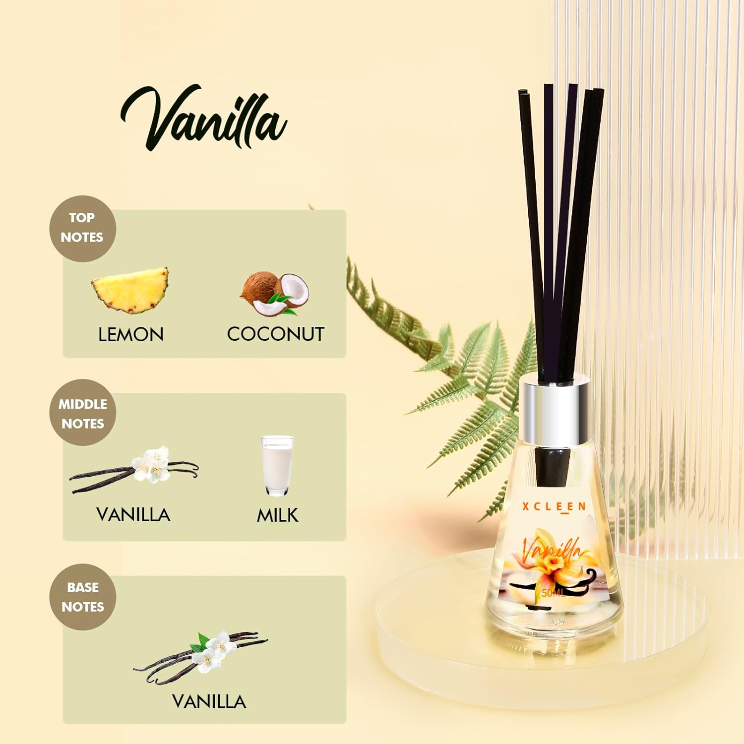 Xcleen Paquete de 3 difusores de aceite perfumado con 15 varillas, escaparvainillaámbar marroquí, ambientador para baño y oficina, fragancia para el
