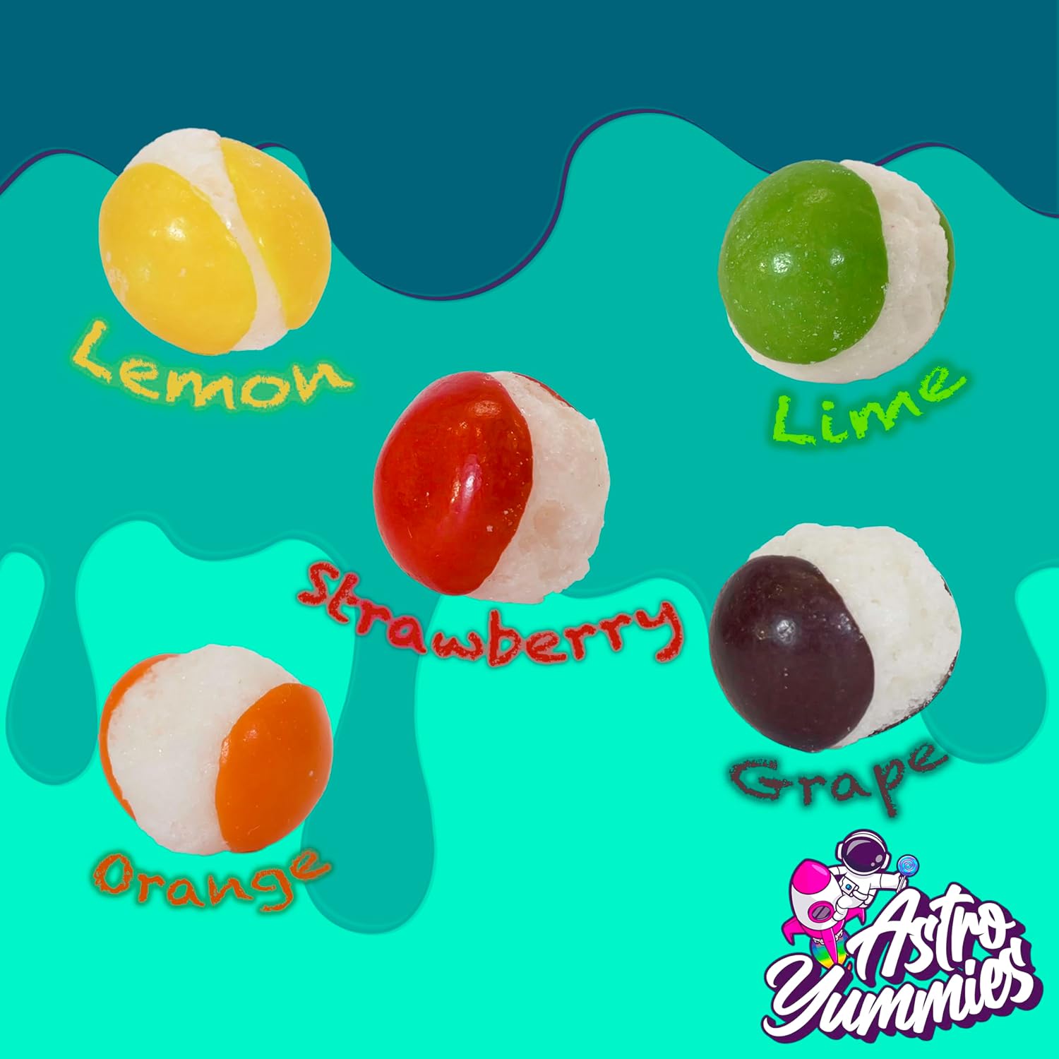 Astro Yummies Caramelo de arcoíris Skittles liofilizado (Med, media libra  8 onzas), sabor afrutado extremo, golosinas crujientes, fresa, limón,