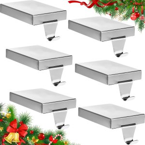 Zonon Soportes de calcetines de Navidad de metal para manto, ganchos colgantes para calcetines de Navidad, soporte para calcetines para vacaciones, Zonon Soportes de calcetines de Navidad de metal para manto, ganchos colgantes para calcetines de Navidad, soporte para calcetines para vacaciones,